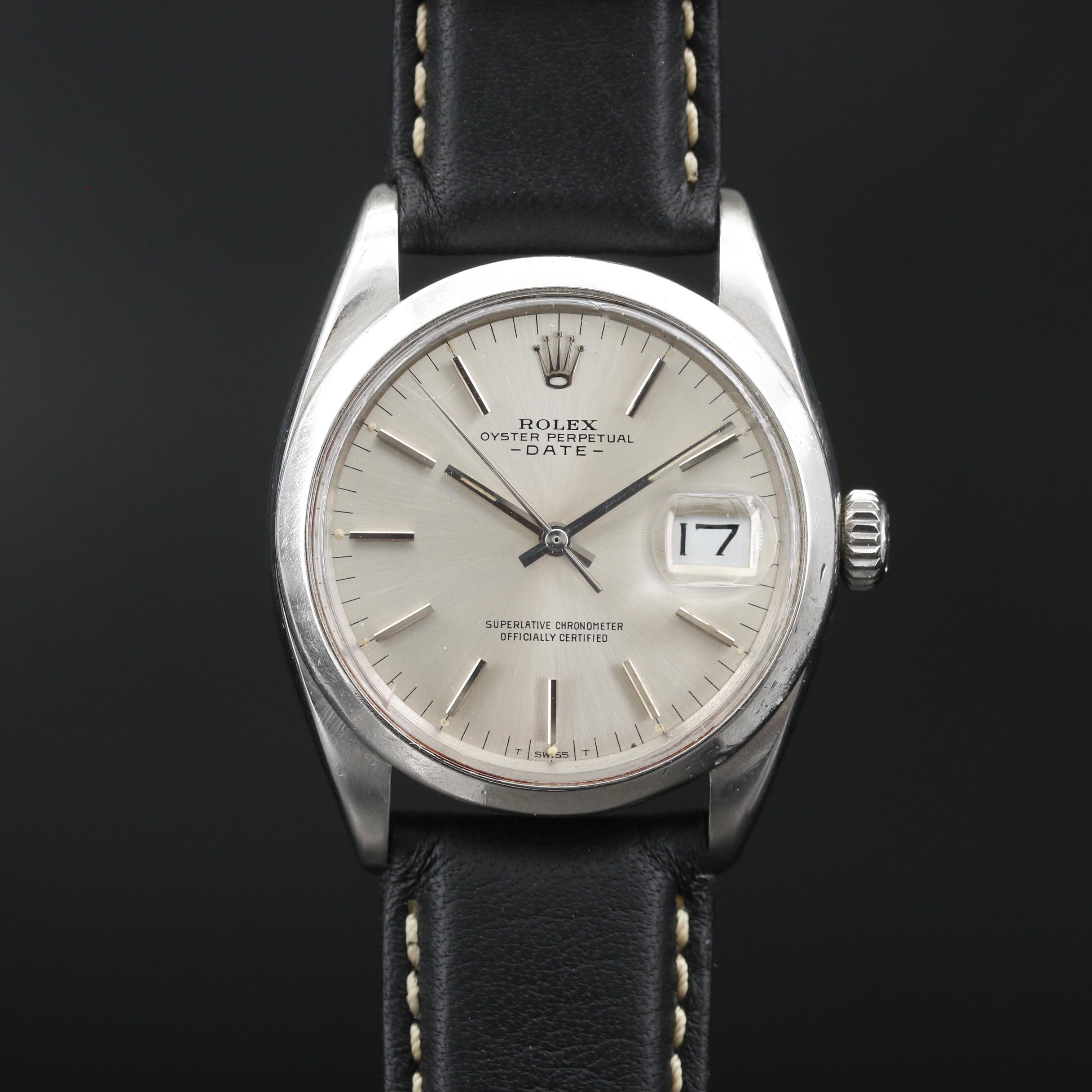 1966 Rolex "Oyster Perpetual Date" Stainless Steel Automatic Watch