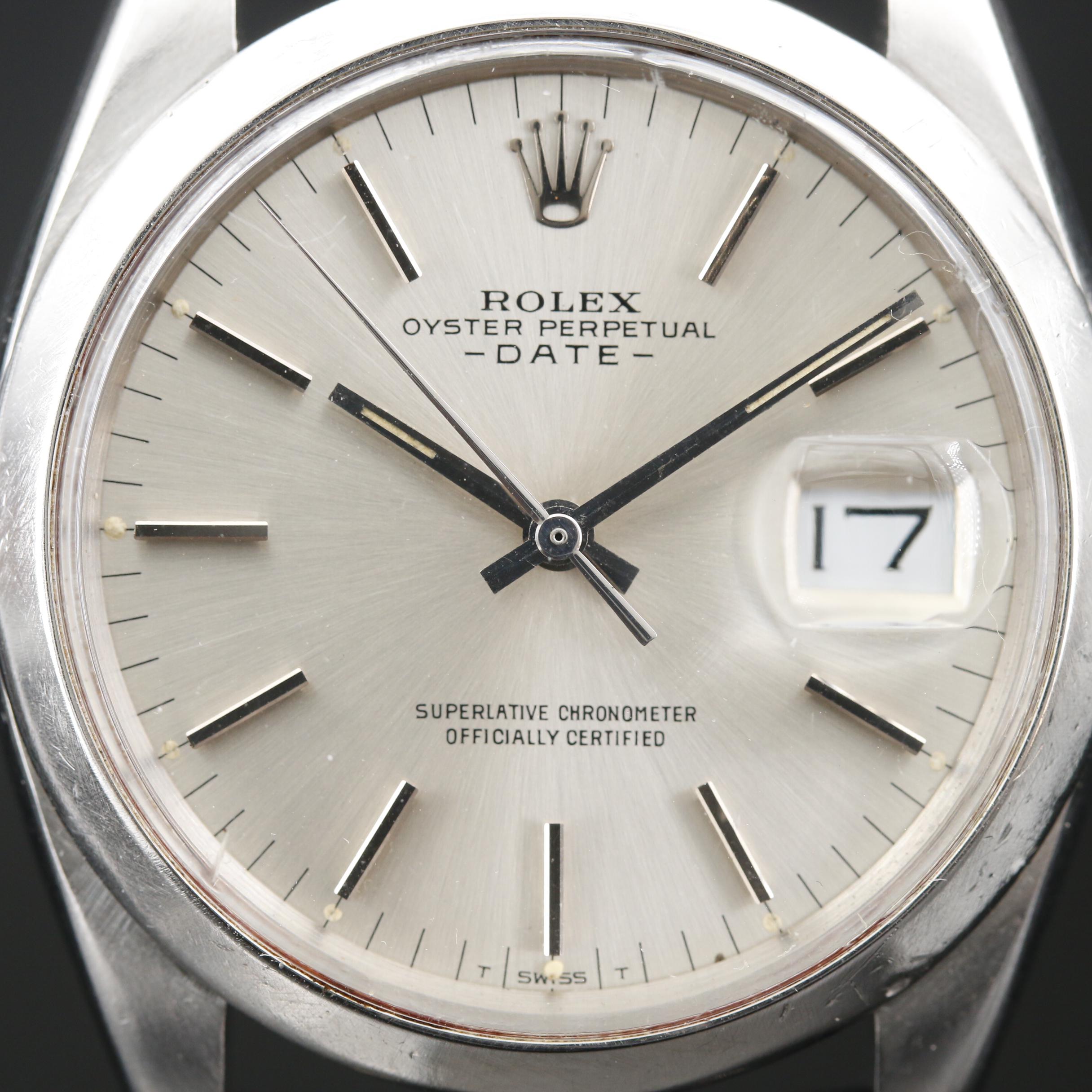 1966 Rolex "Oyster Perpetual Date" Stainless Steel Automatic Watch