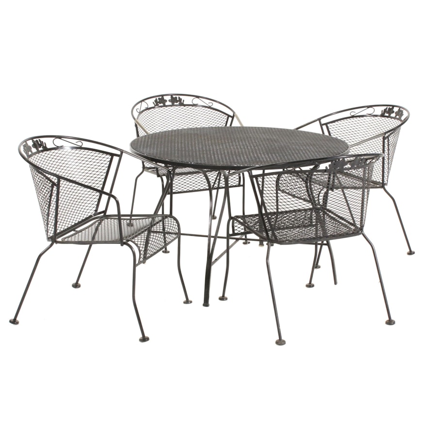 Metal Mesh Patio Bistro Table and Chairs, Late 20th Century