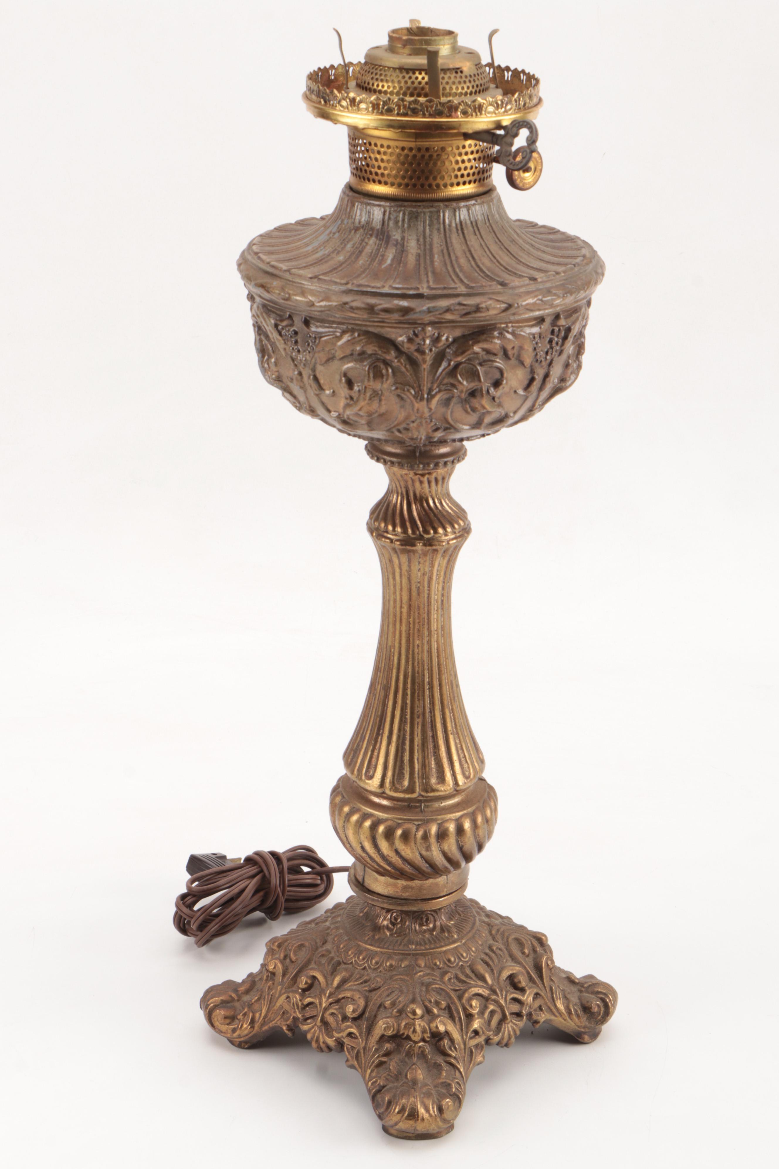 Converted Rochester Lamp Company Oil Lamp, Late 19th Century