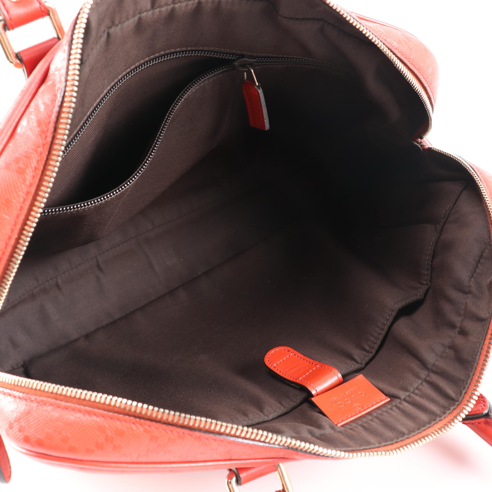 Gucci Convertible Briefcase in Bright Diamante and Smooth Leather