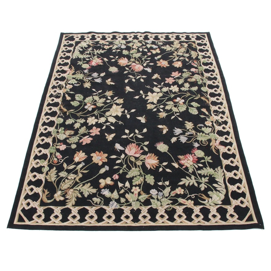 6' x 9' Handmade Persian Sahan Needlepoint Wool Rug