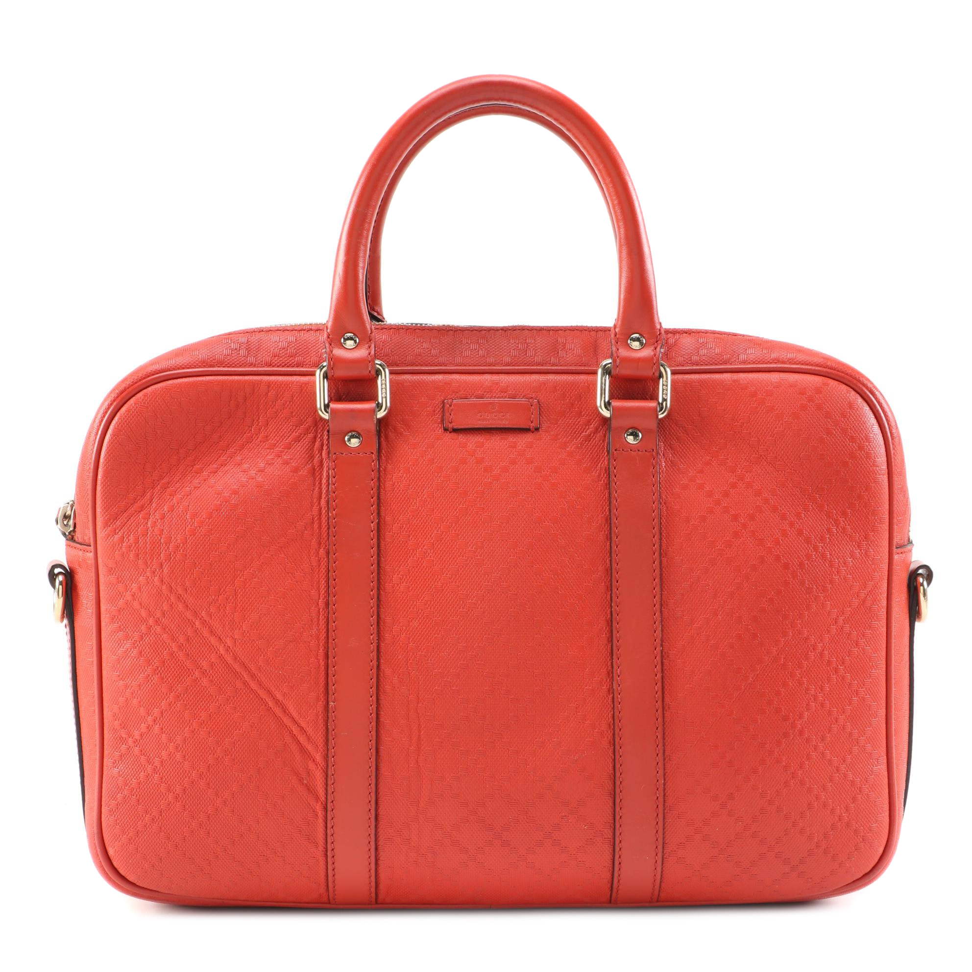 Gucci Convertible Briefcase in Bright Diamante and Smooth Leather