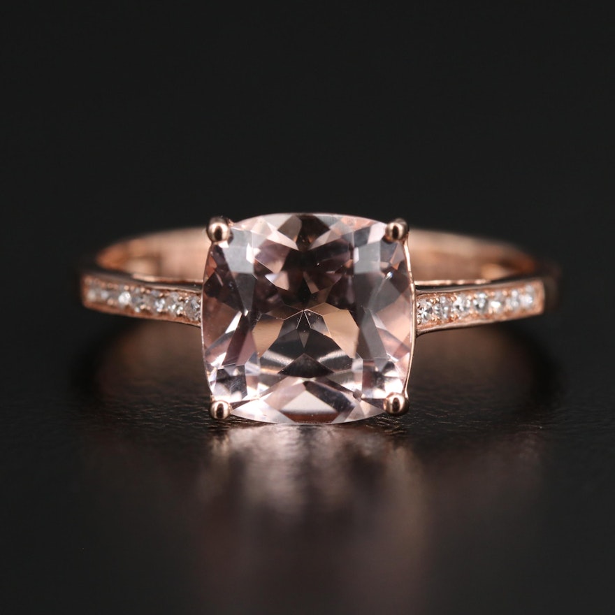 EFFY 14K Rose Gold Morganite and Diamond Ring