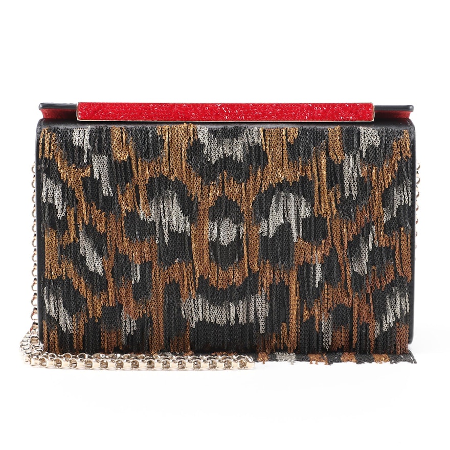 Christian Louboutin Vanite Chain Fringe Over Leather Two-Way Clutch