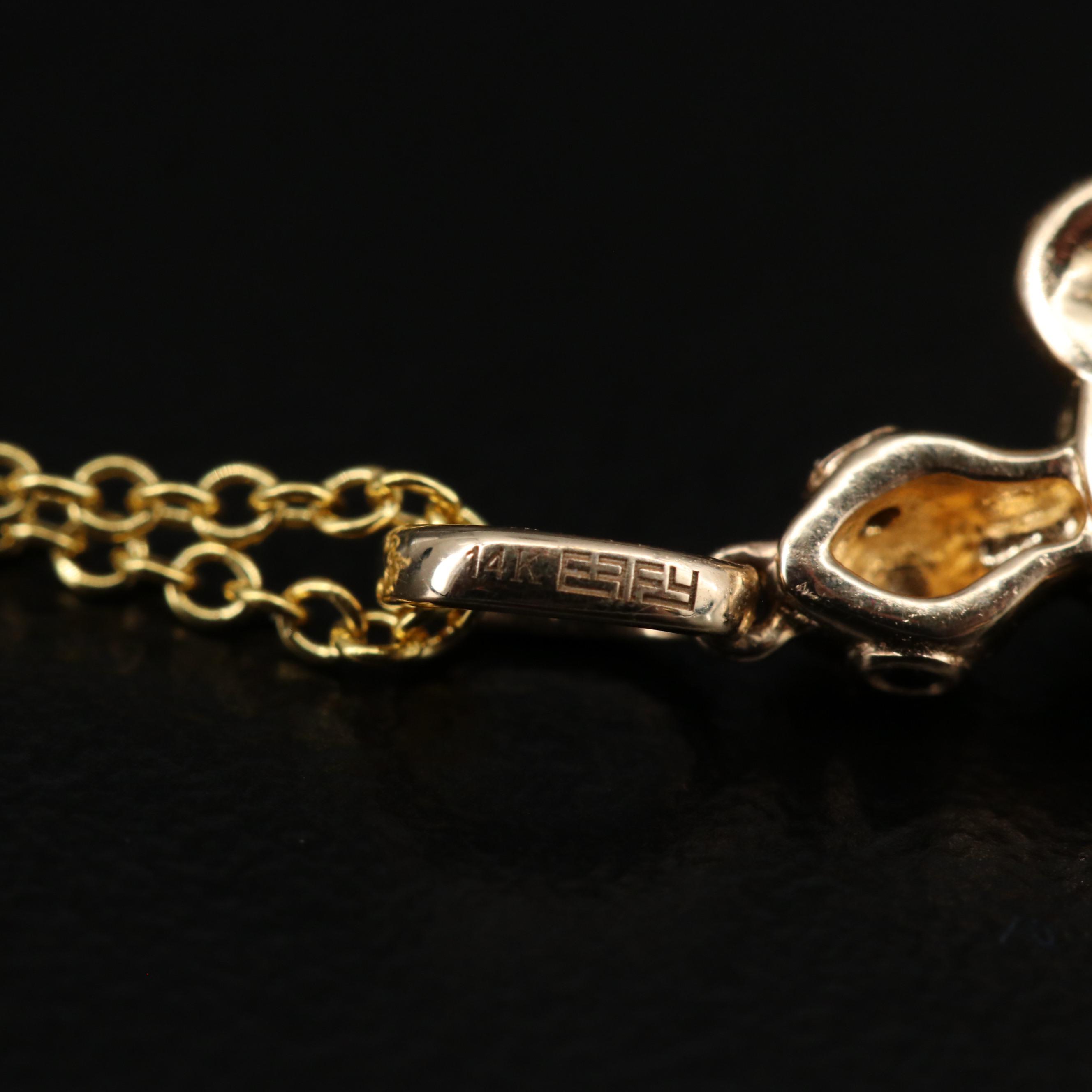 EFFY 14K Diamond and Sapphire Sea Turtle Pendant Necklace