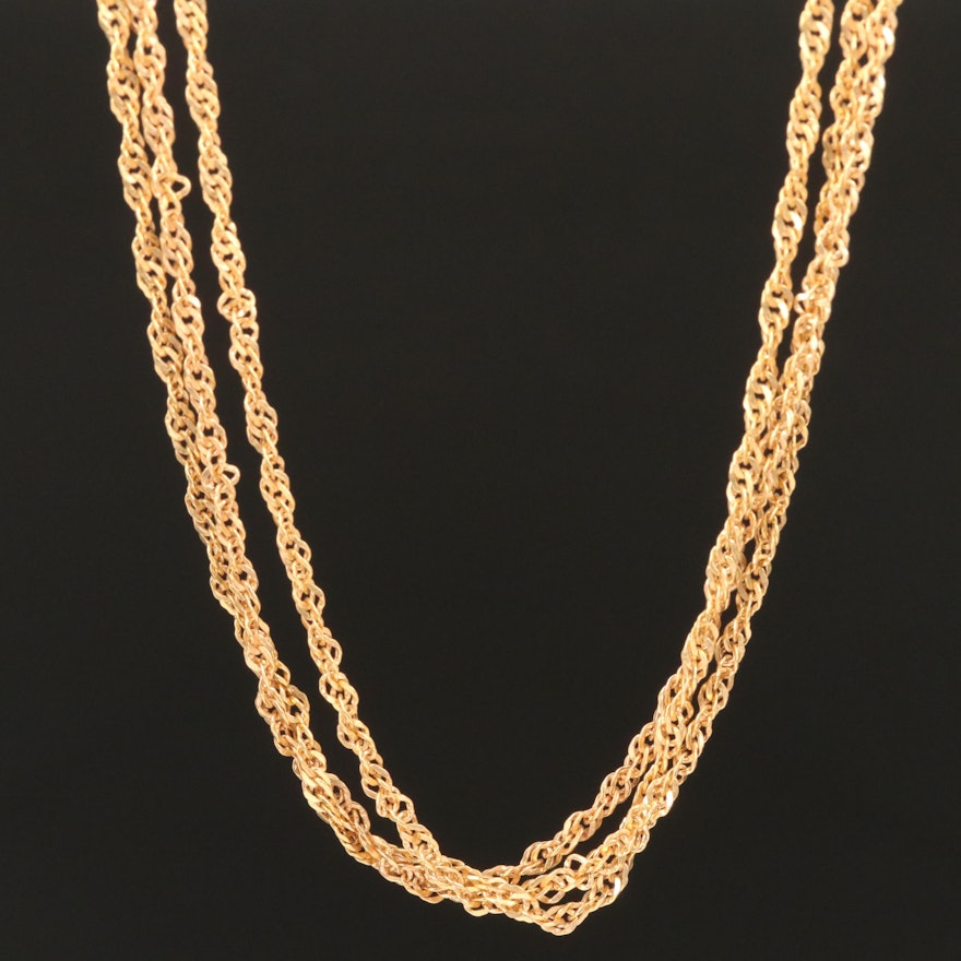 Milor 18K Triple-Strand Singapore Chain Necklace