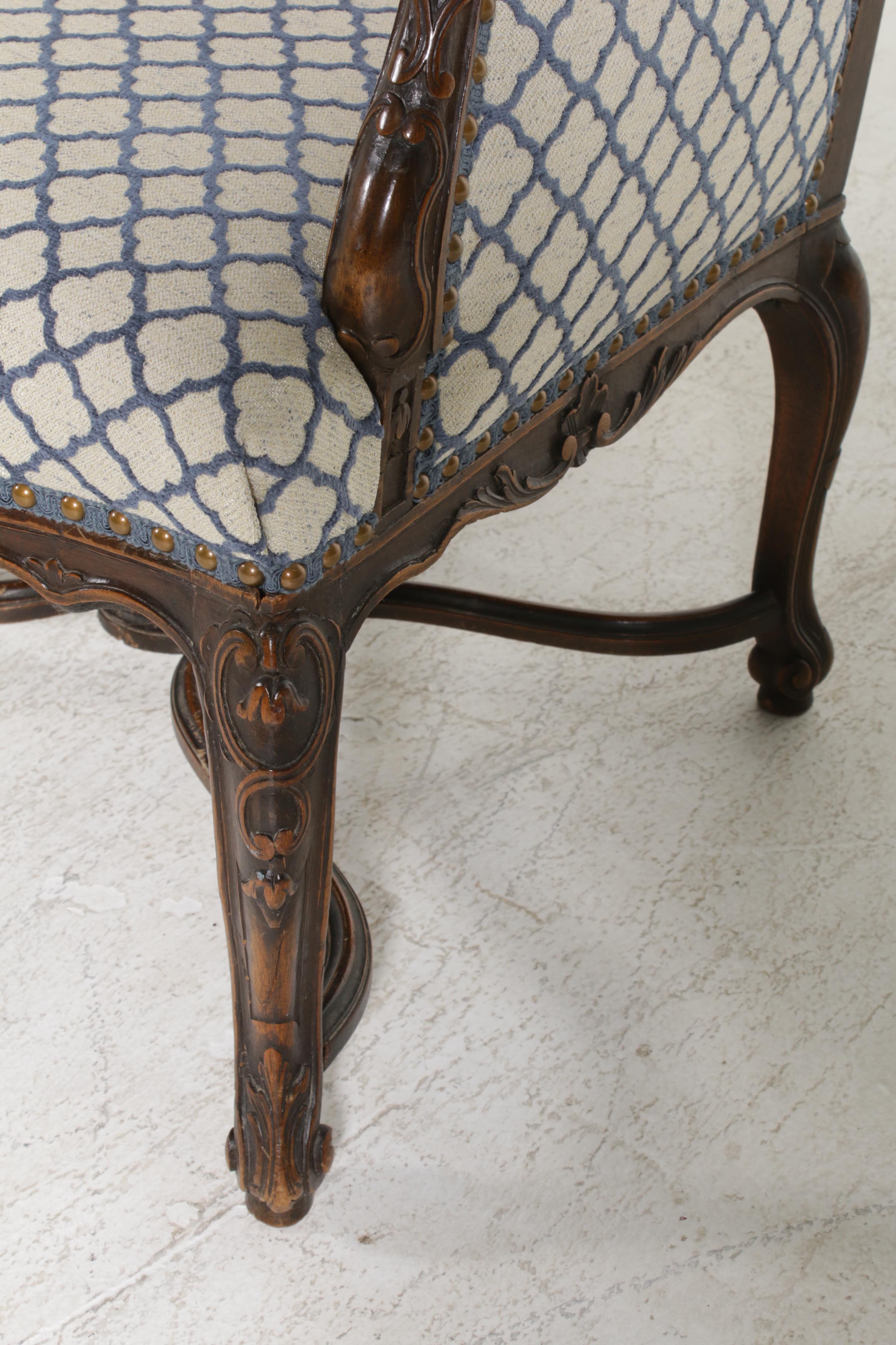 Pair of French Provincial Style Armchairs, Mid-20th Century