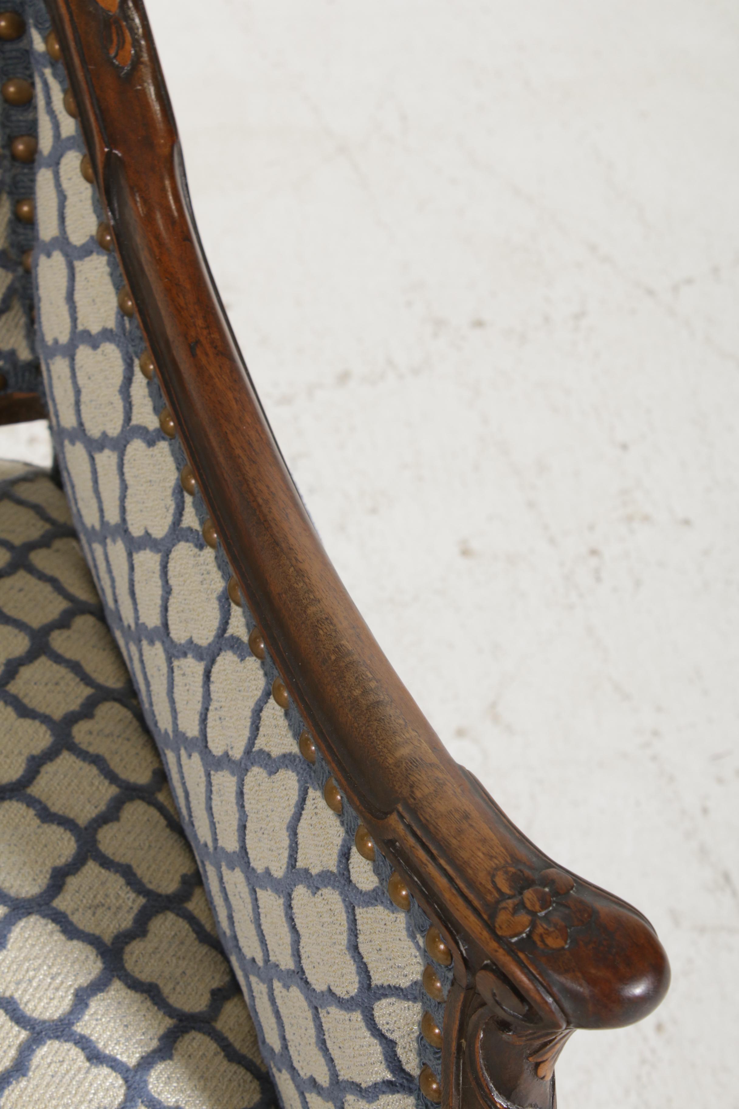 Pair of French Provincial Style Armchairs, Mid-20th Century