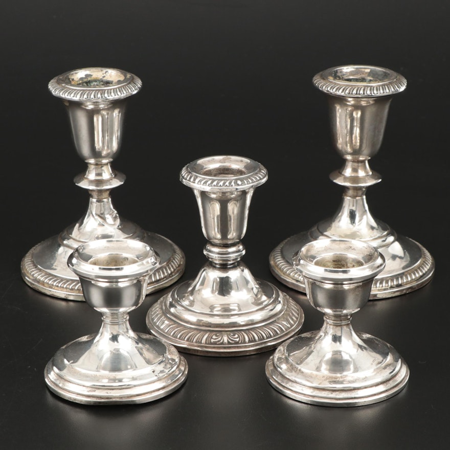 Fisher Silversmiths Sterling Candlesticks and Other Sterling Candlesticks