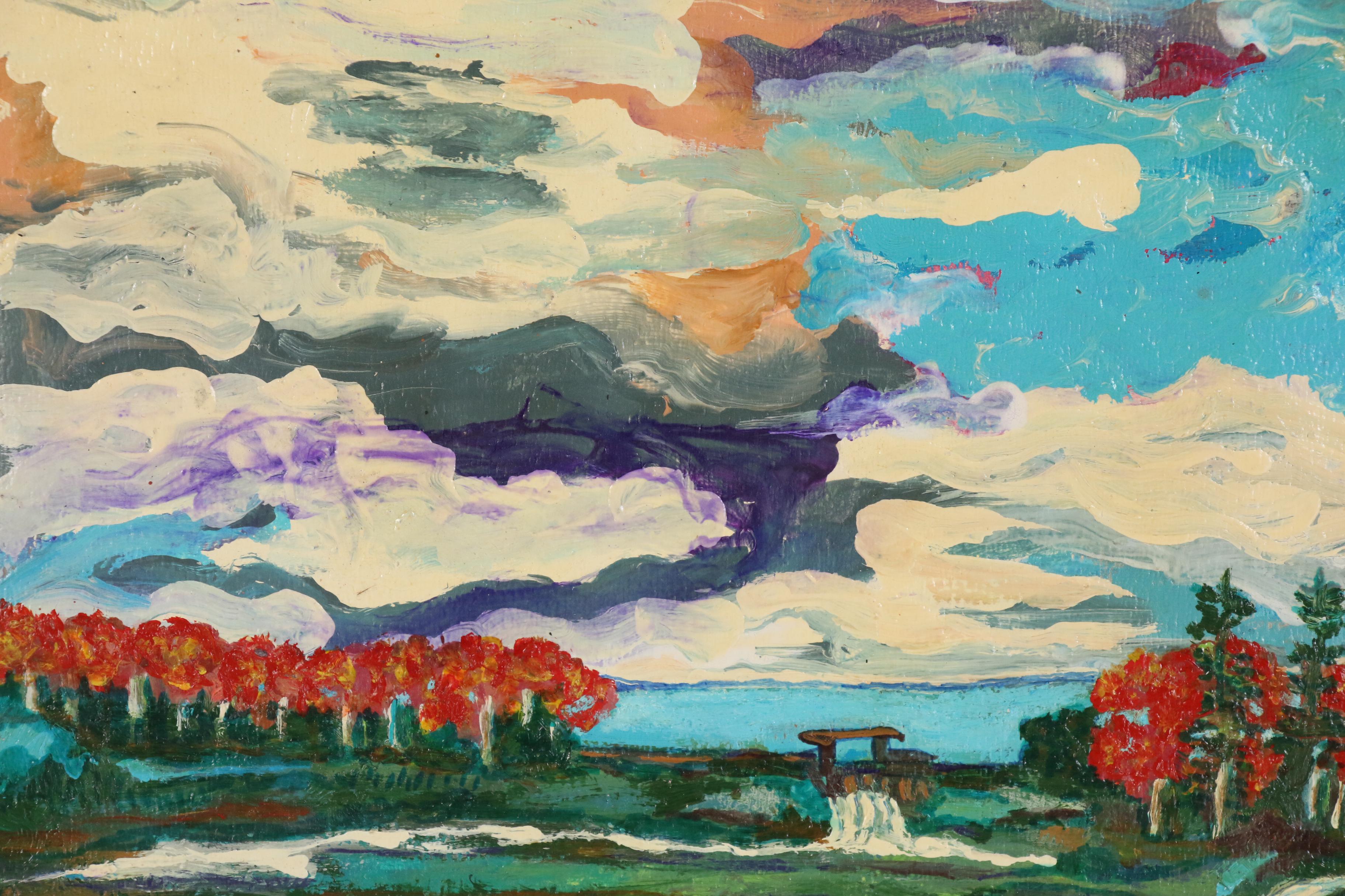 Dennis Ewald Landscape Oil Painting "Tea Lake Dam" after Tom Thomson, 1994