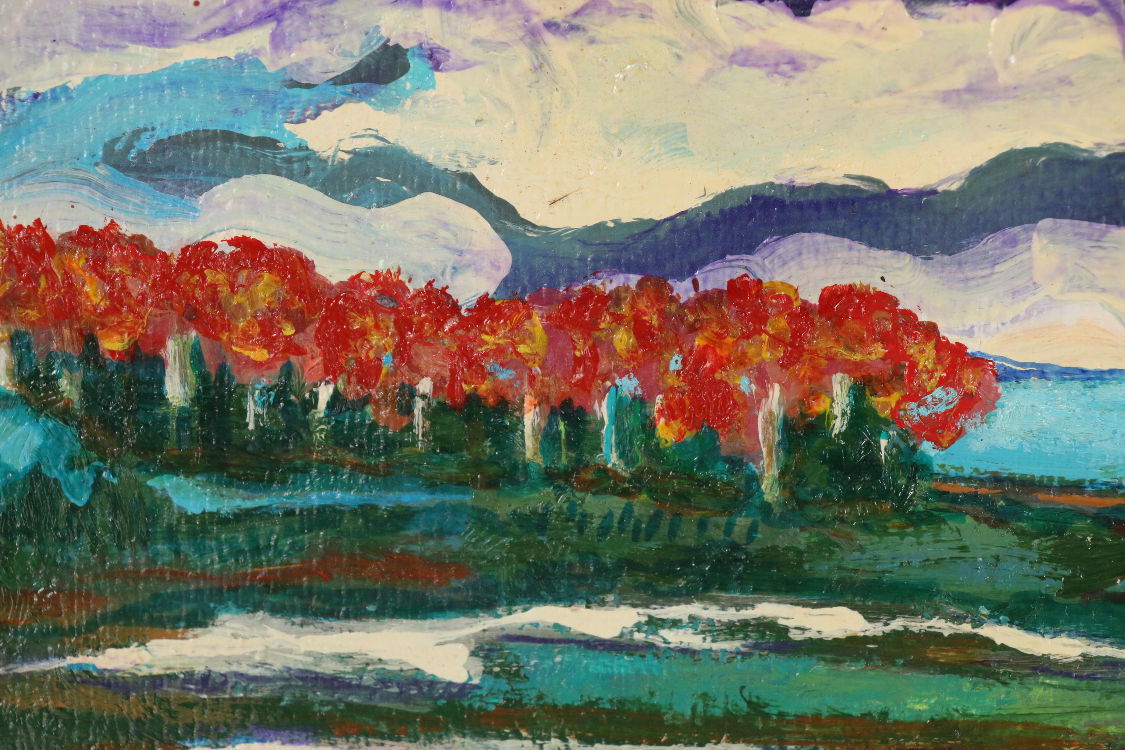 Dennis Ewald Landscape Oil Painting "Tea Lake Dam" after Tom Thomson, 1994