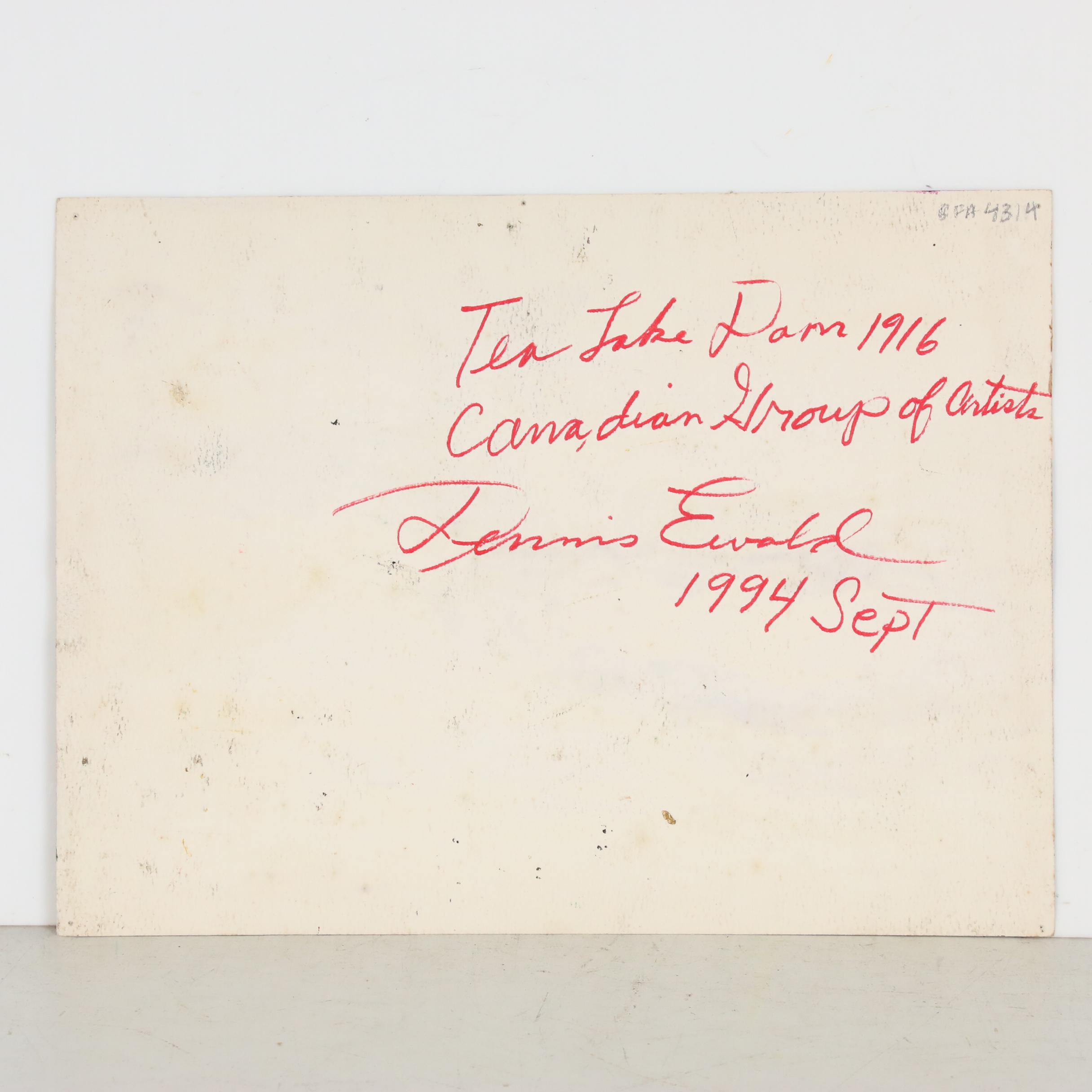 Dennis Ewald Landscape Oil Painting "Tea Lake Dam" after Tom Thomson, 1994