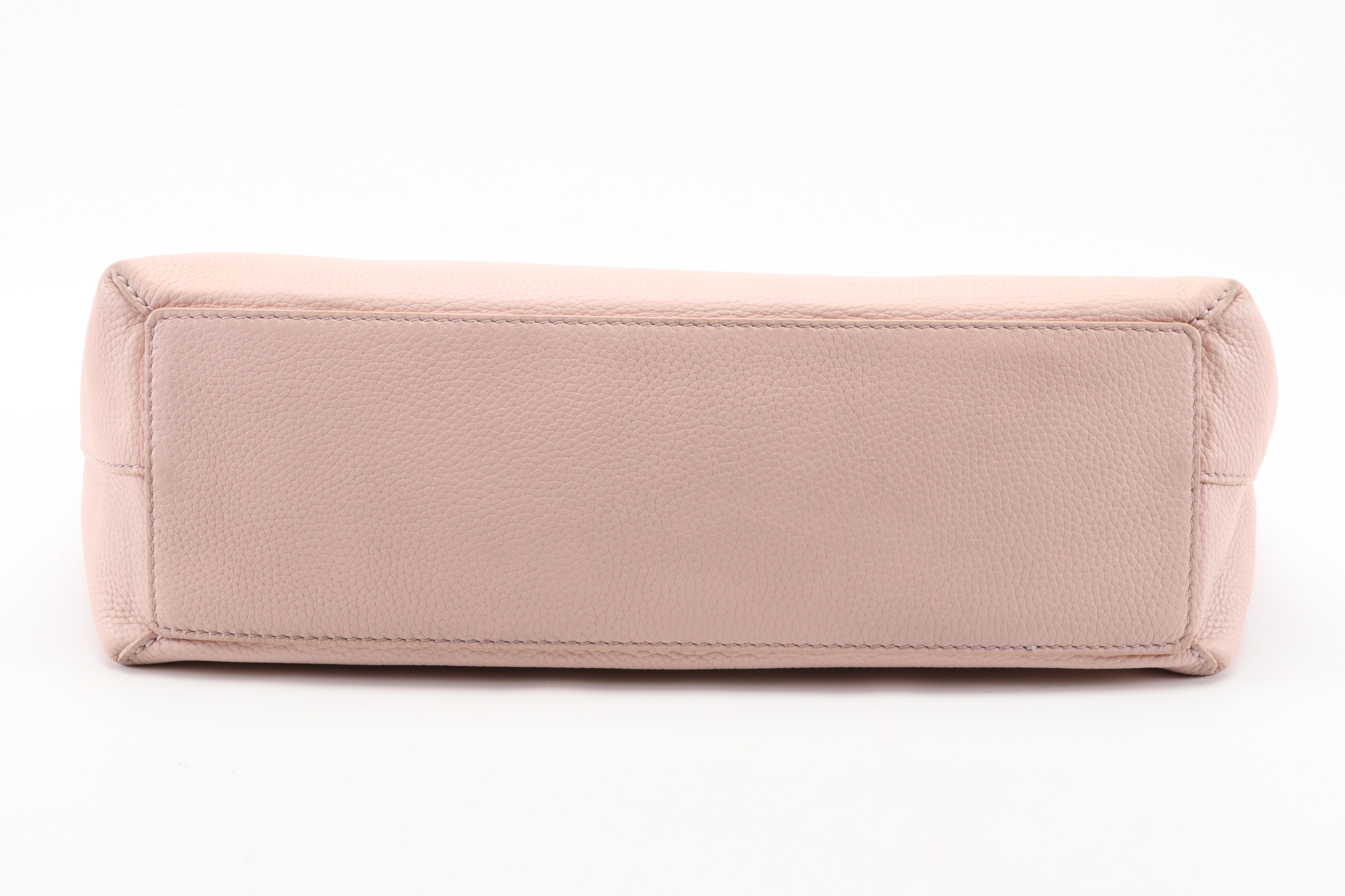 Burberry Remington Embossed Logo Tote in Blush Pink Grained Leather