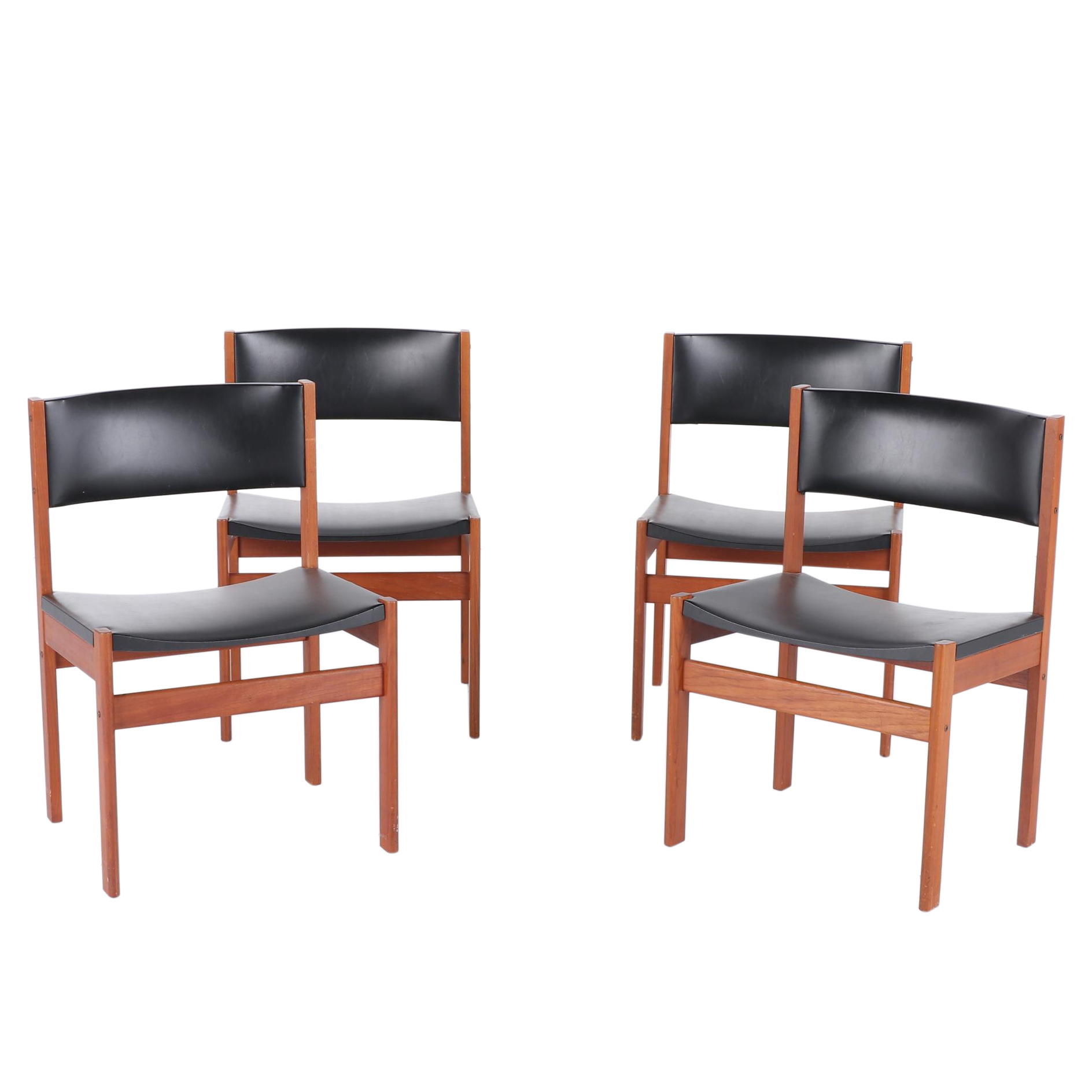 Four GP Farum Danish Mid-Century Modern Teak Side Chairs, circa 1960