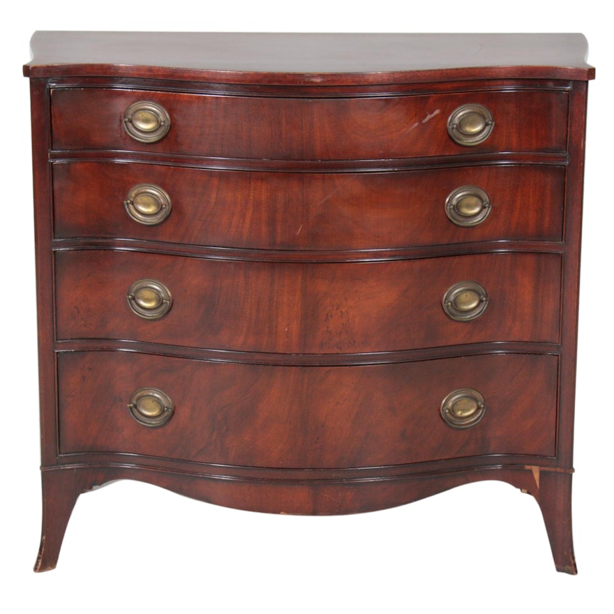 Drexel Furniture Mahogany Serpentine Chest of Drawers, Mid-20th Century