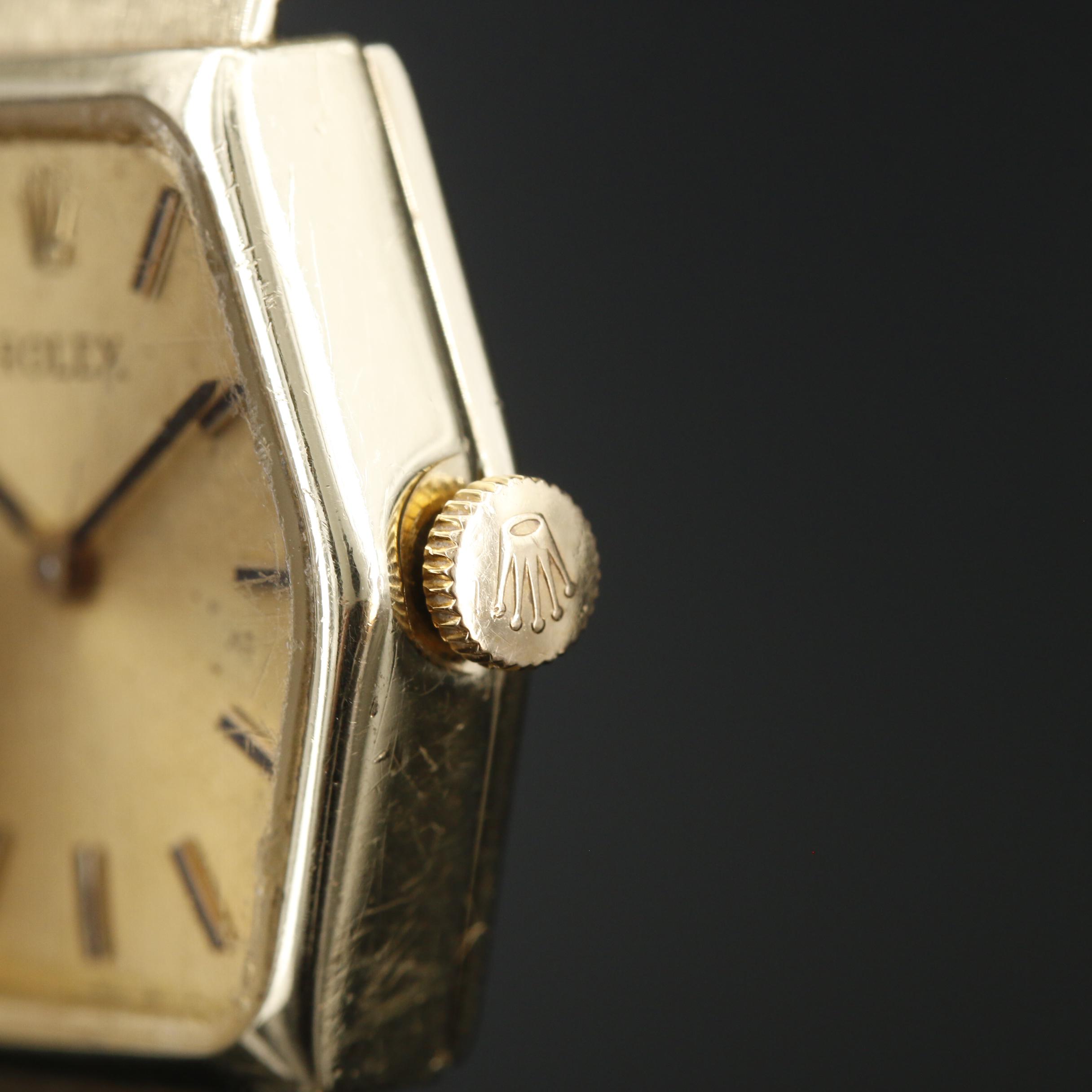 Vintage Rolex Orchid 14K Gold Stem Wind Watch