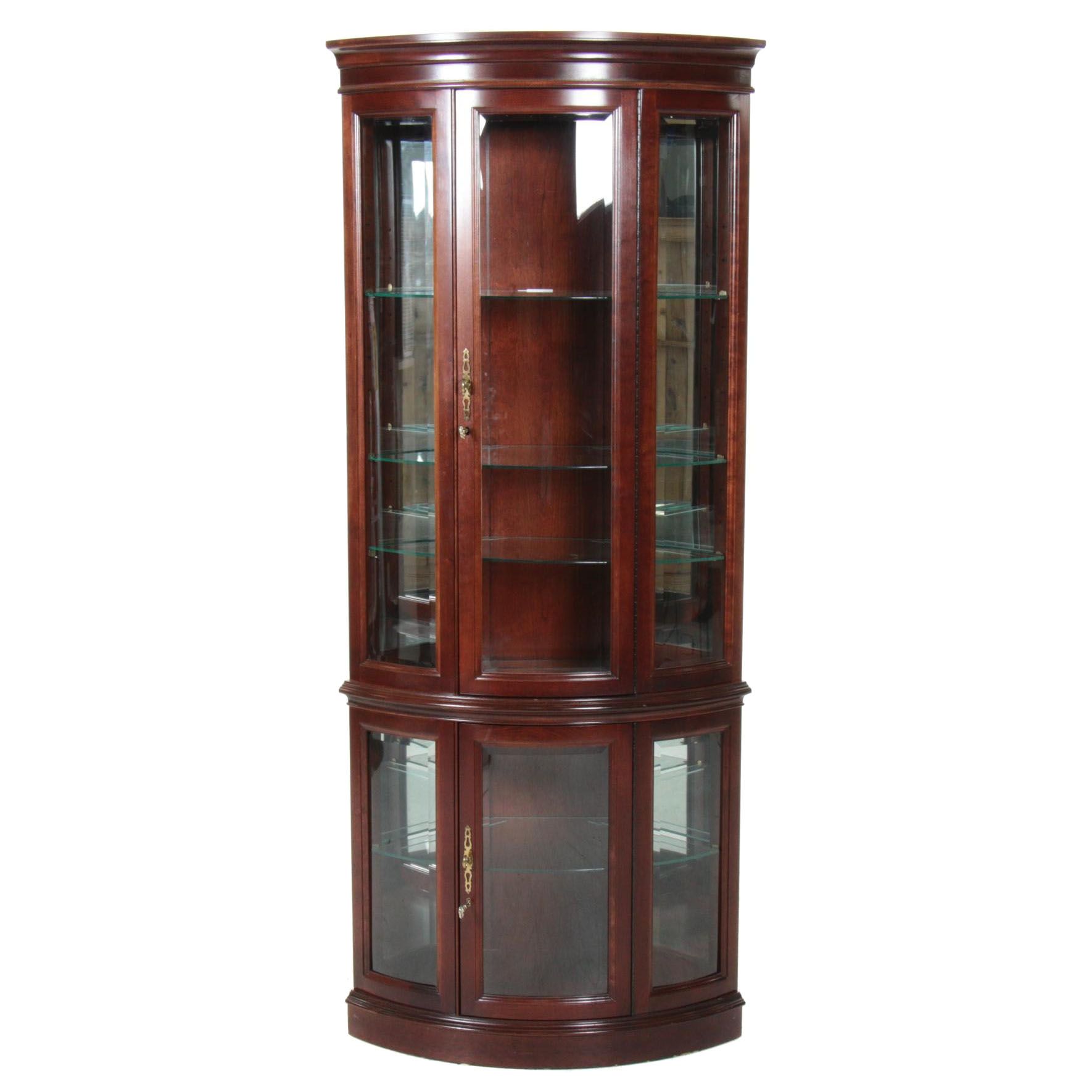 Jasper Cabinet Company Mahogany Illuminated Curio Cabinet