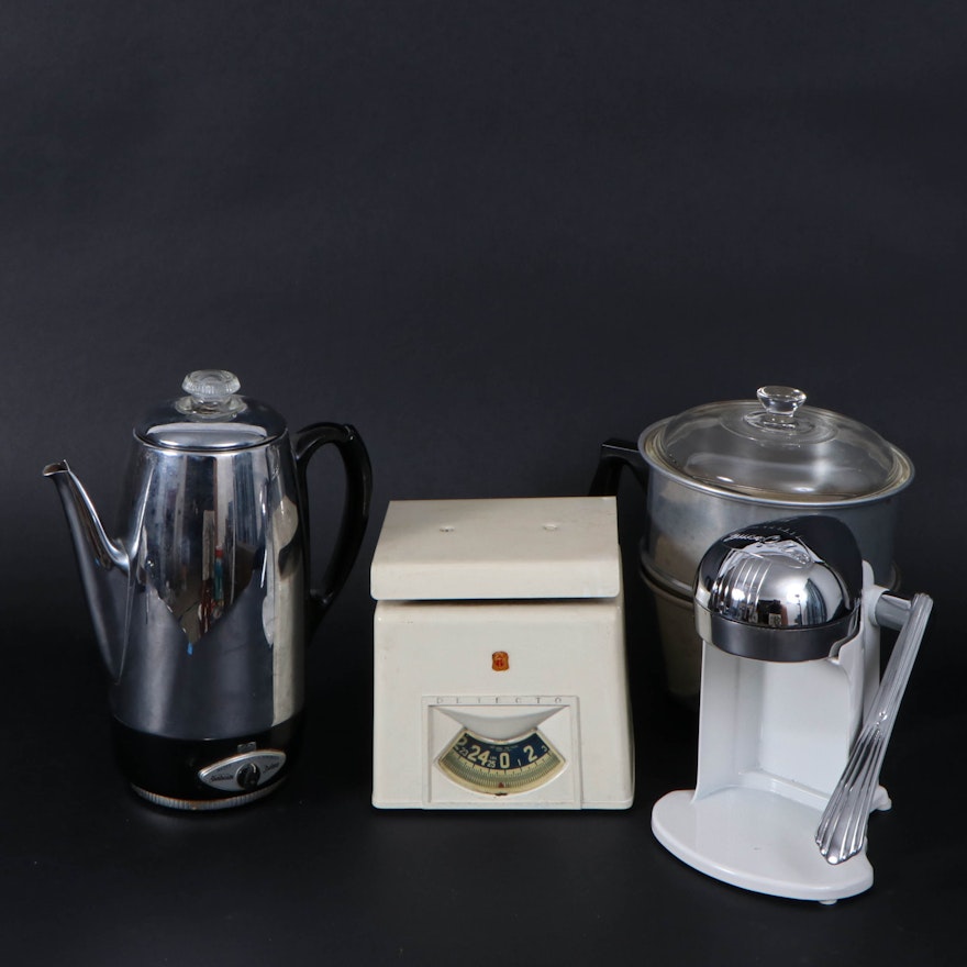 Kitchenware Collection Including Detecto Scale, Juice-O-Mat Juicer and More