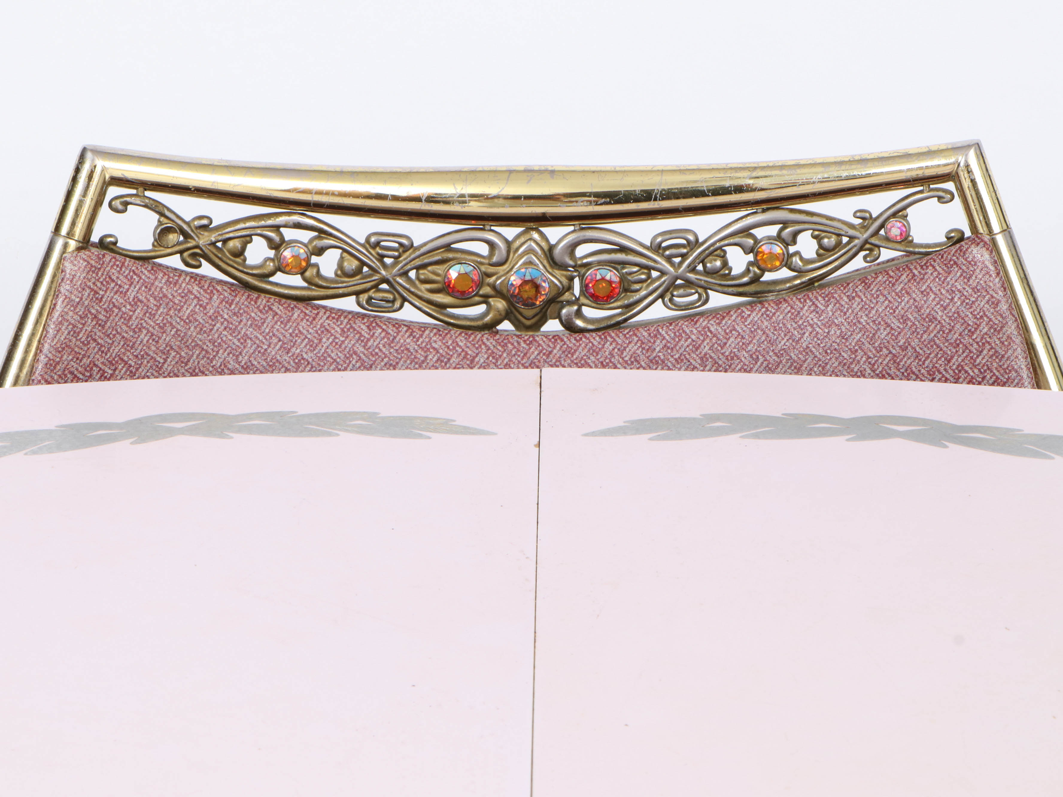 Virtue Brothers Mid Century Pink Bejeweled Chairs and Table Set