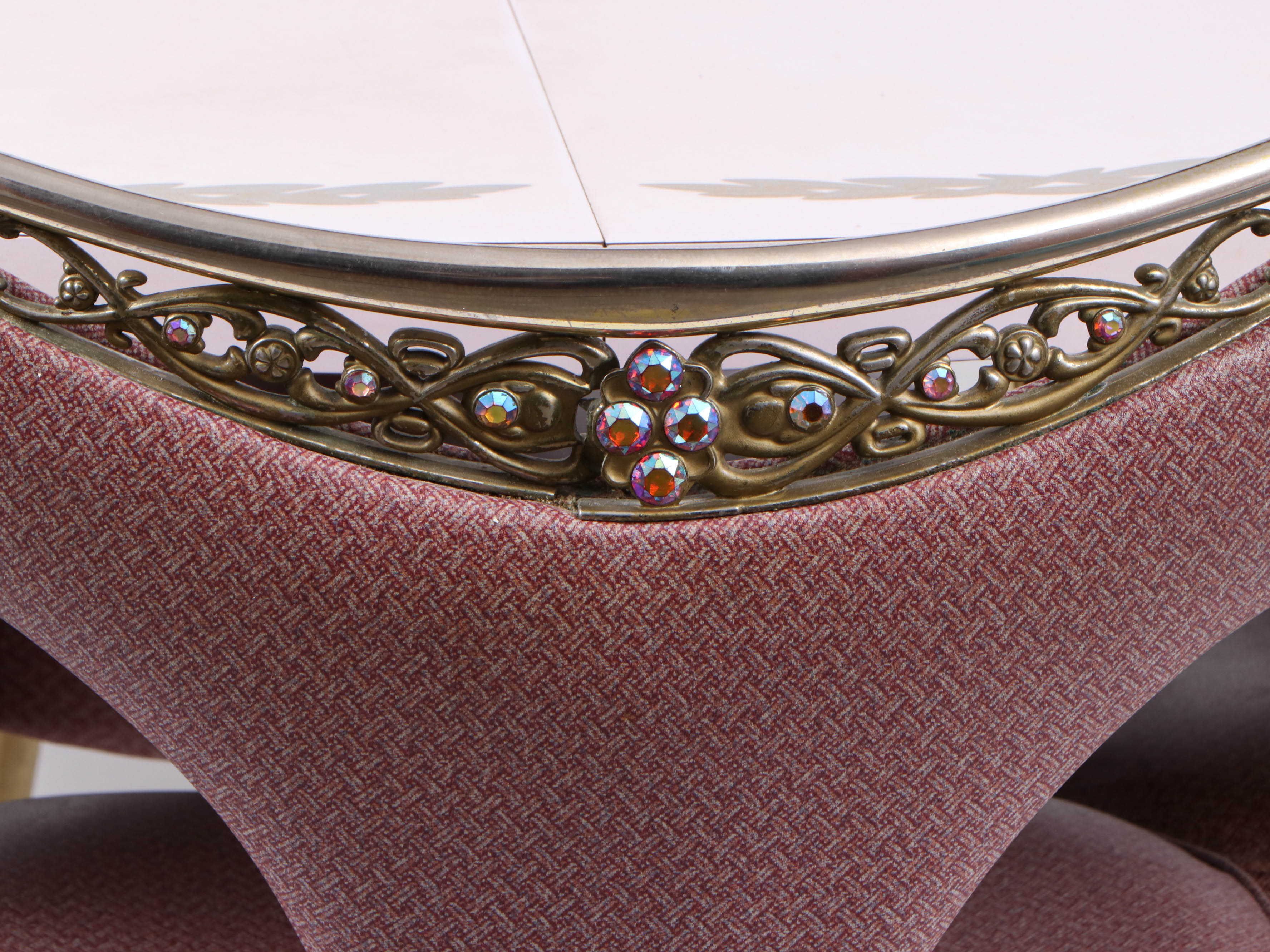 Virtue Brothers Mid Century Pink Bejeweled Chairs and Table Set