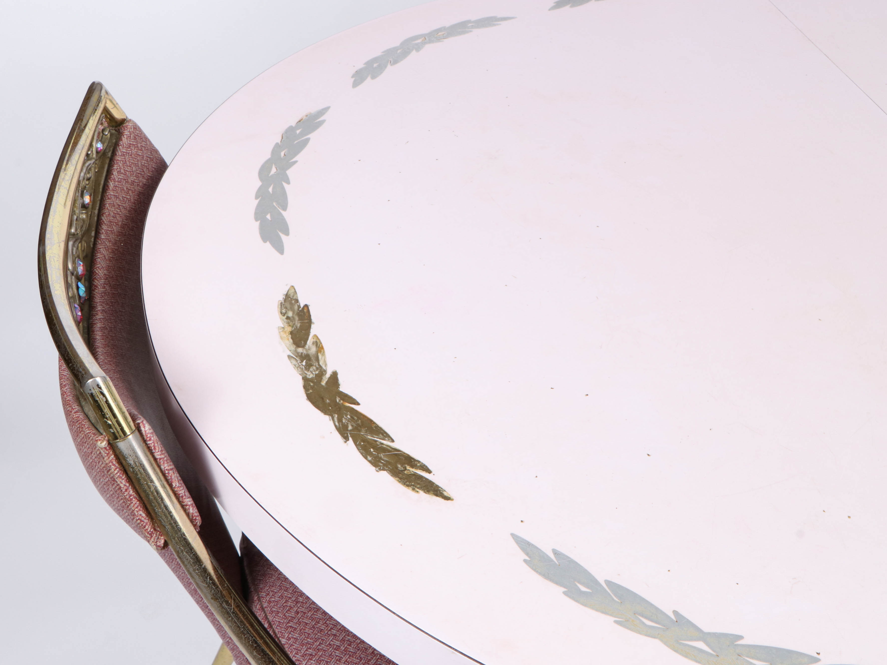 Virtue Brothers Mid Century Pink Bejeweled Chairs and Table Set