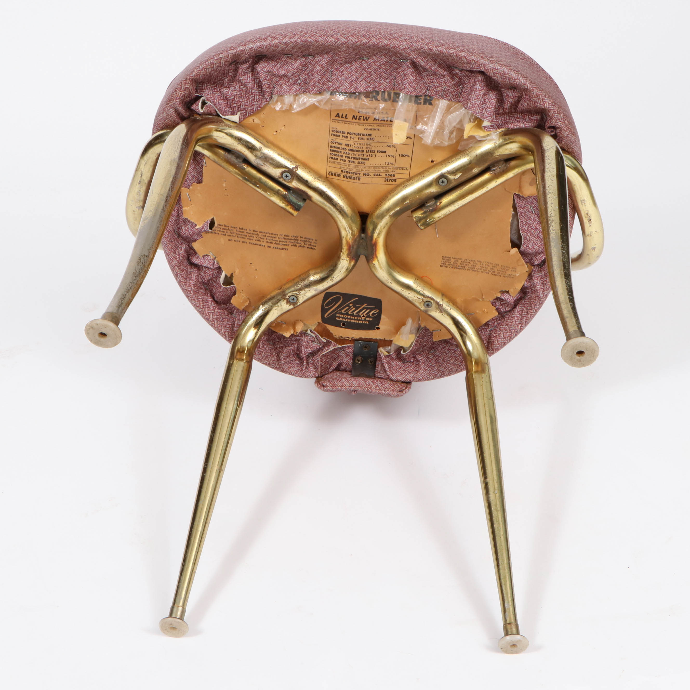 Virtue Brothers Mid Century Pink Bejeweled Chairs and Table Set