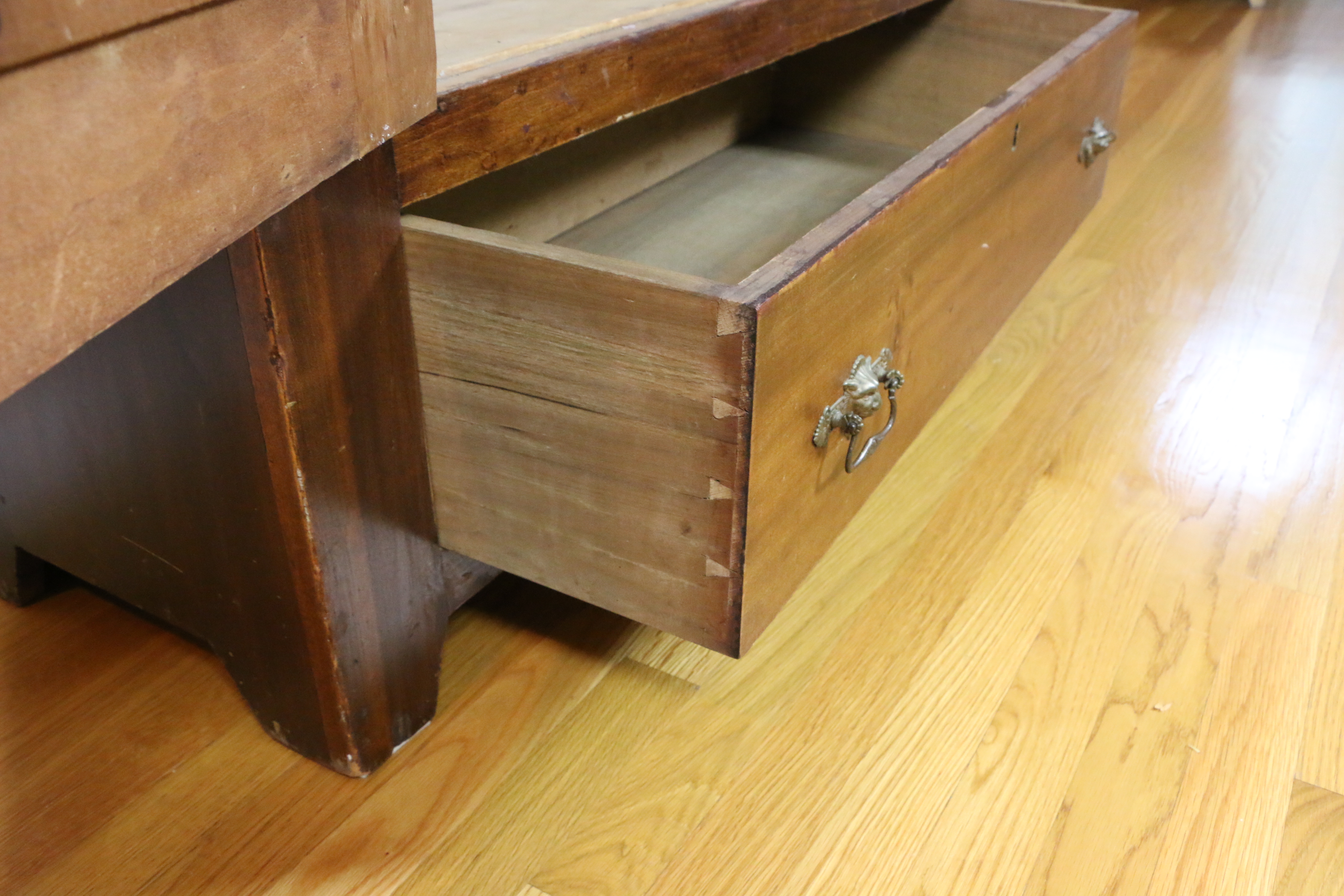 American Victorian Walnut-Finished Poplar Wardrobe, Mid to Late 19th Century
