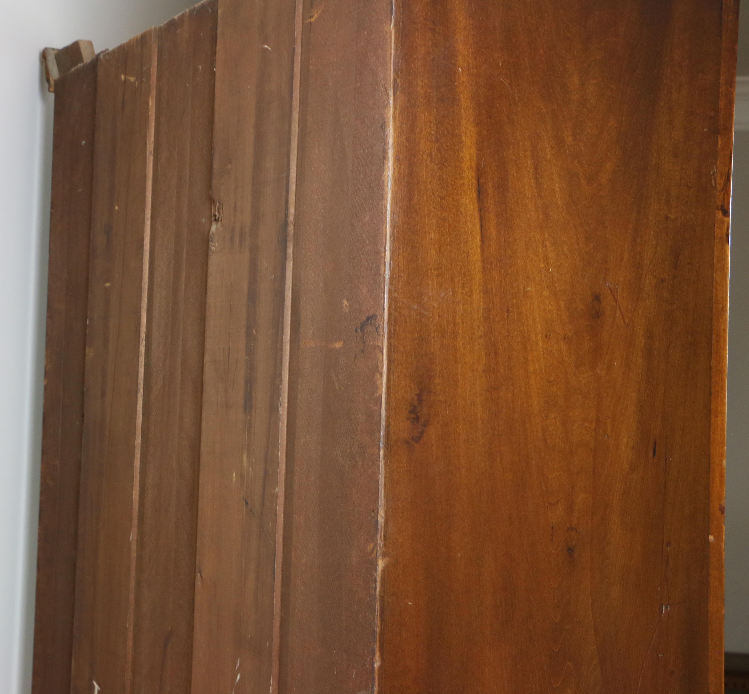 American Victorian Walnut-Finished Poplar Wardrobe, Mid to Late 19th Century