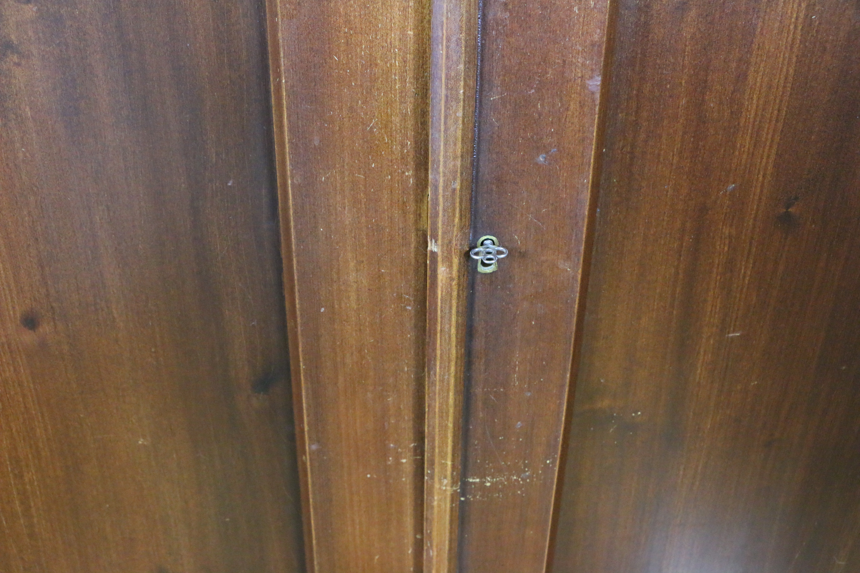 American Victorian Walnut-Finished Poplar Wardrobe, Mid to Late 19th Century