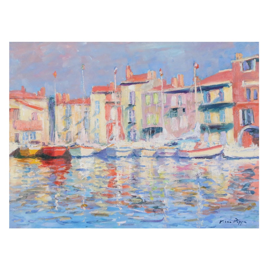 Nino Pippa Oil Painting "Provence - Martigues Marina"