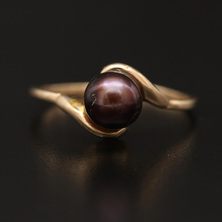 14K Pearl Bypass Ring