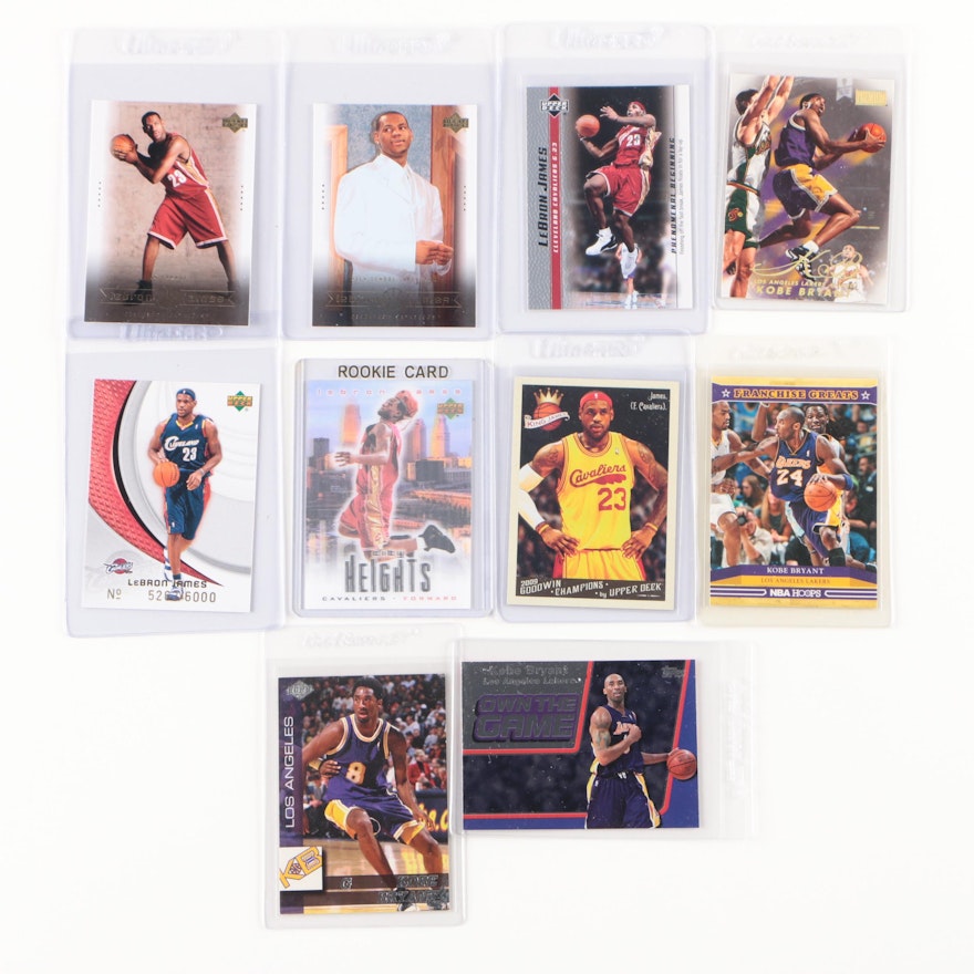 Lebron James and Kobe Bryant Rookies and Numbered Cards