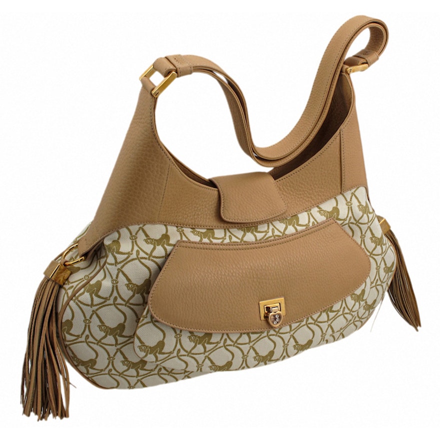 Chopard Mardrid Beige and Camel-Colored Calfskin Leather Bag