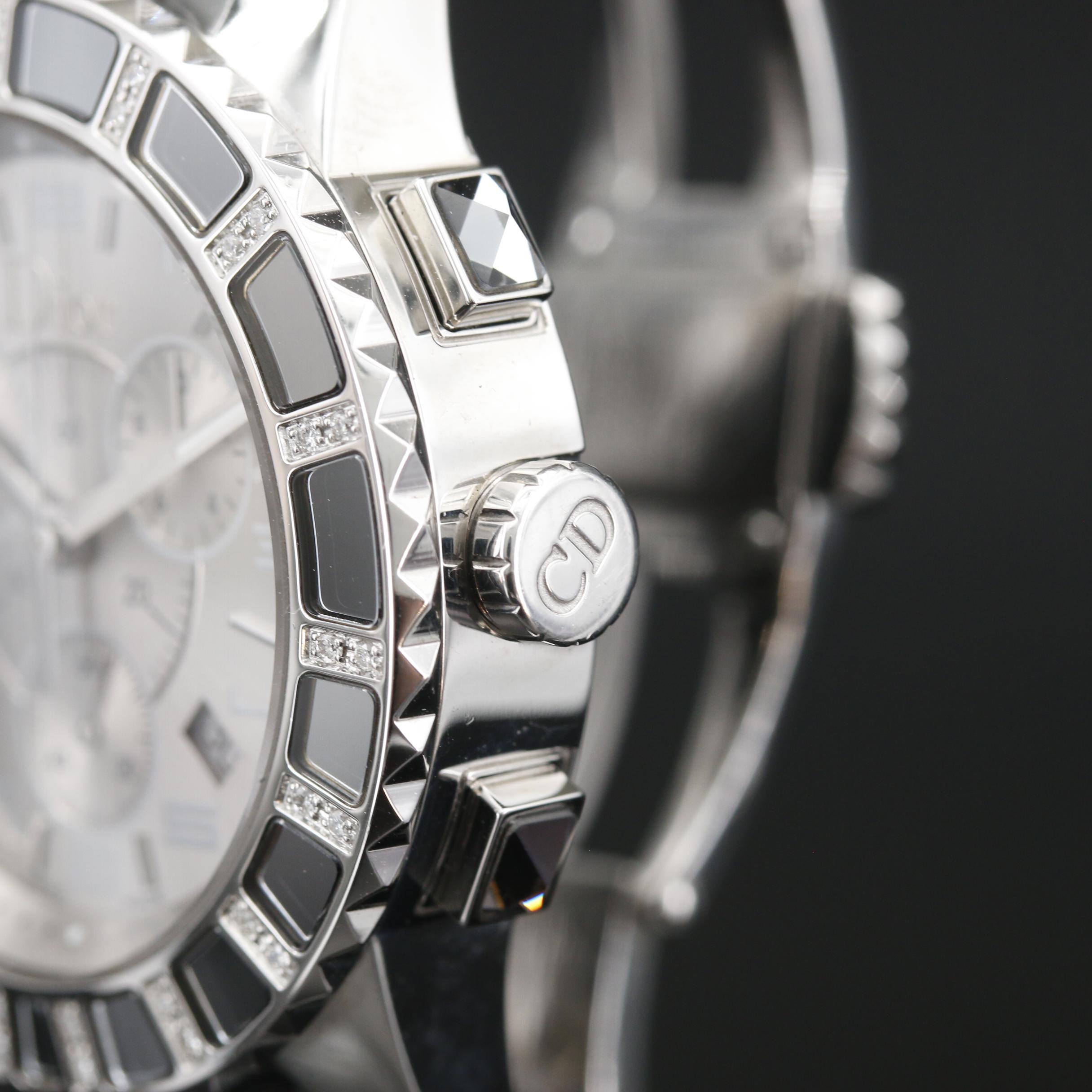 Christian Dior Christal Chronograph Diamond and Stainless Steel Watch