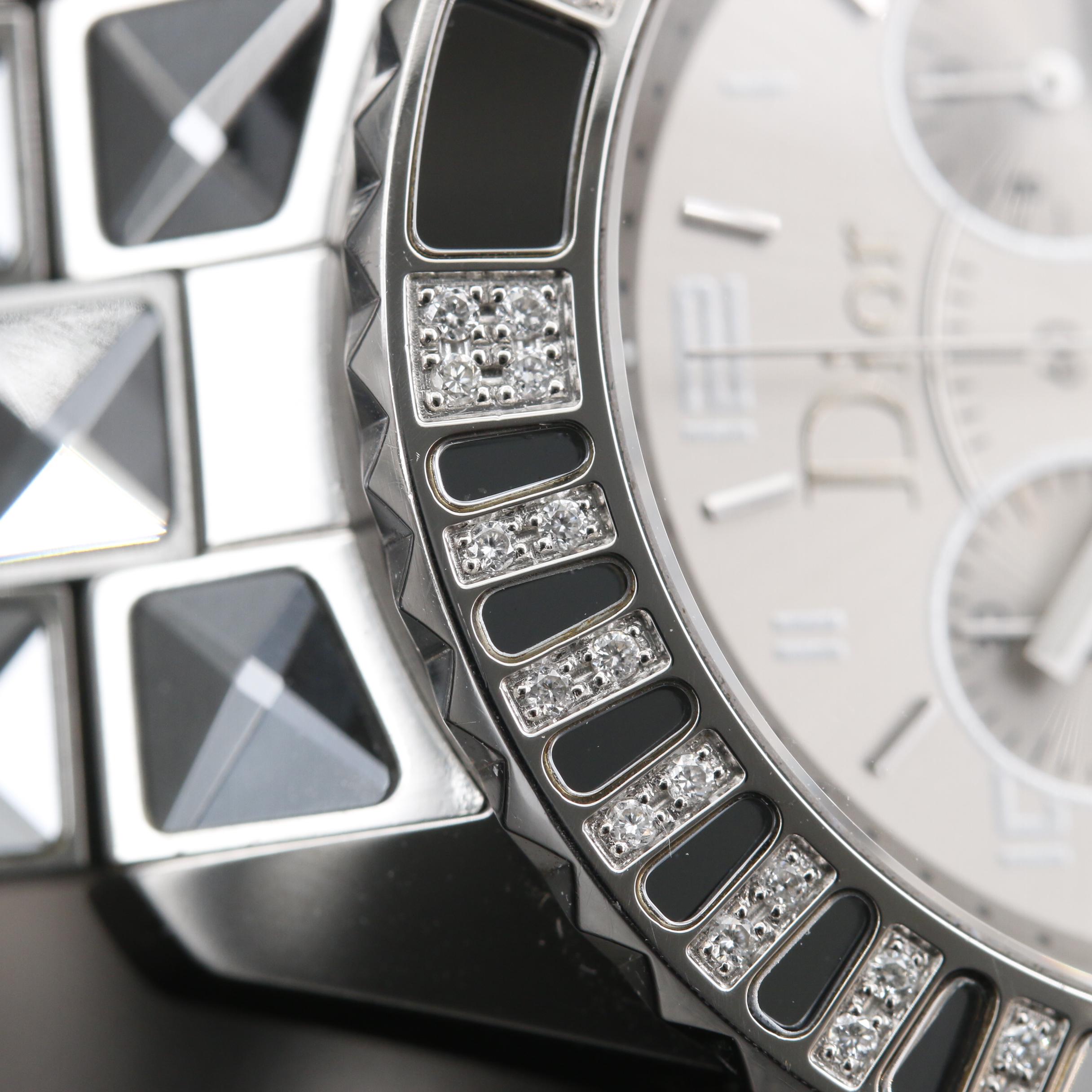 Christian Dior Christal Chronograph Diamond and Stainless Steel Watch