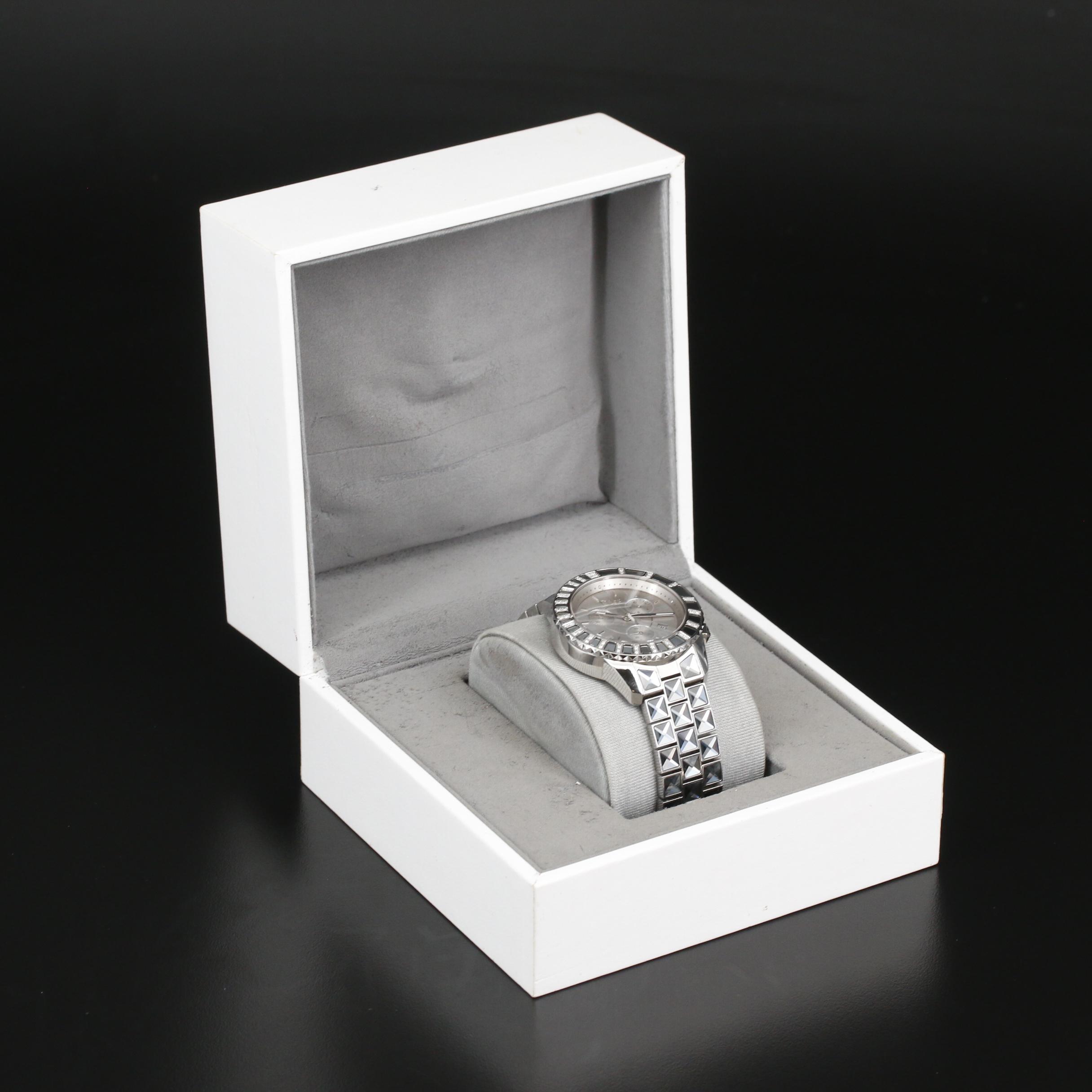 Christian Dior Christal Chronograph Diamond and Stainless Steel Watch