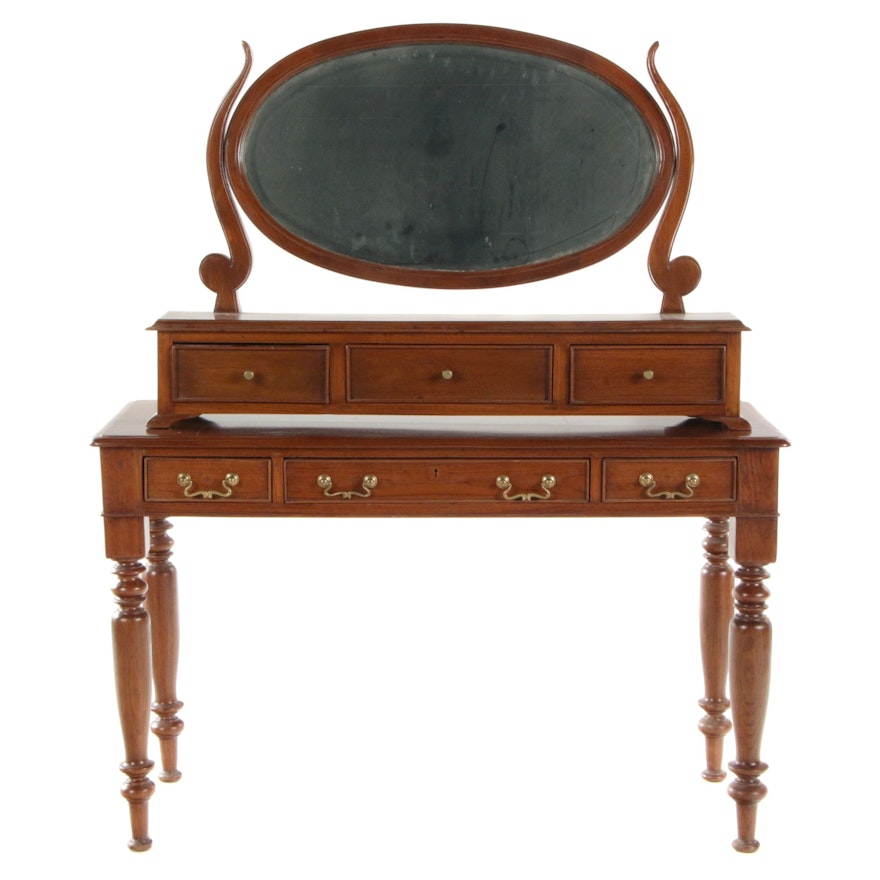 Walnut Vanity Table with Mirror