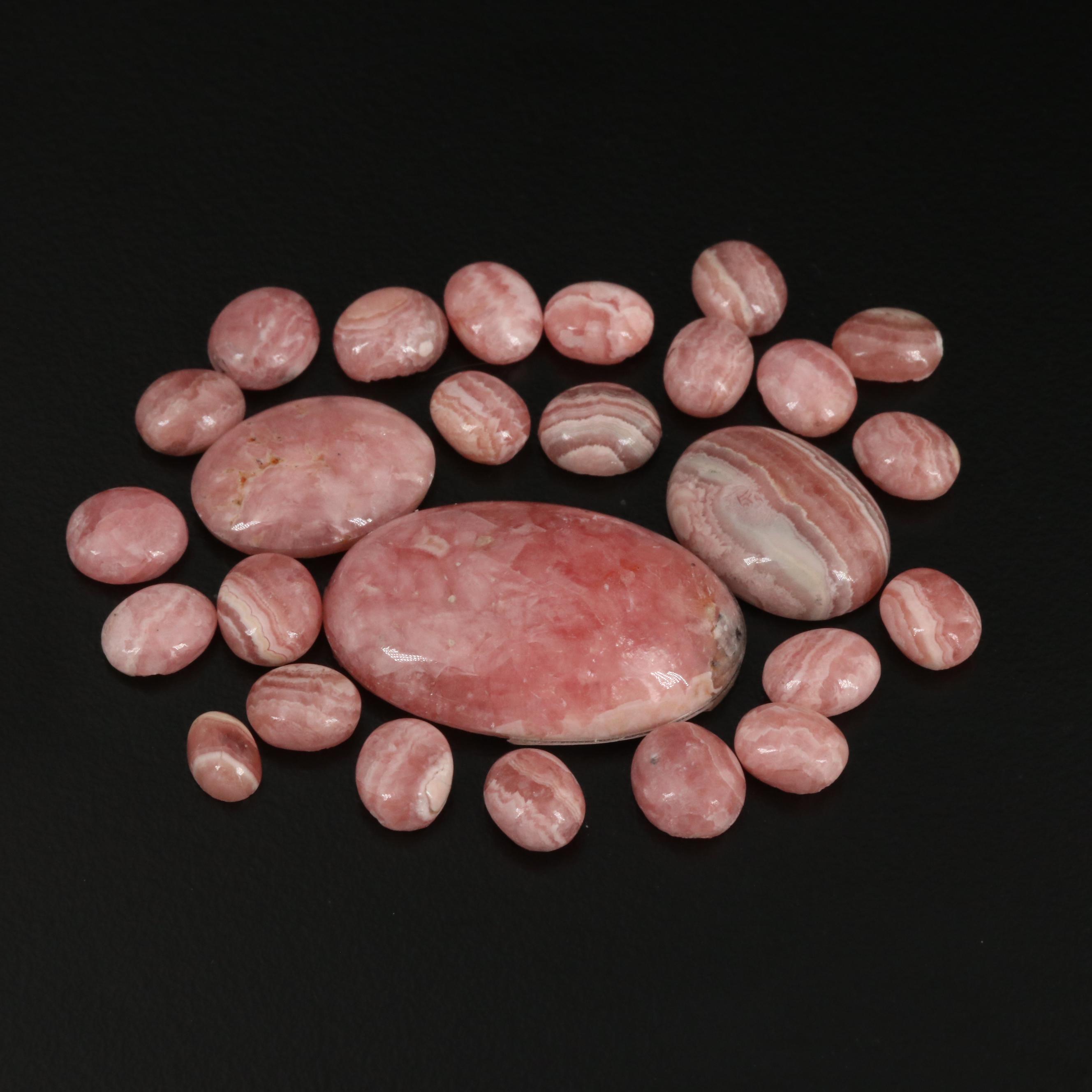 Loose 118.70 CTW Oval Rhodochrosite Cabochons