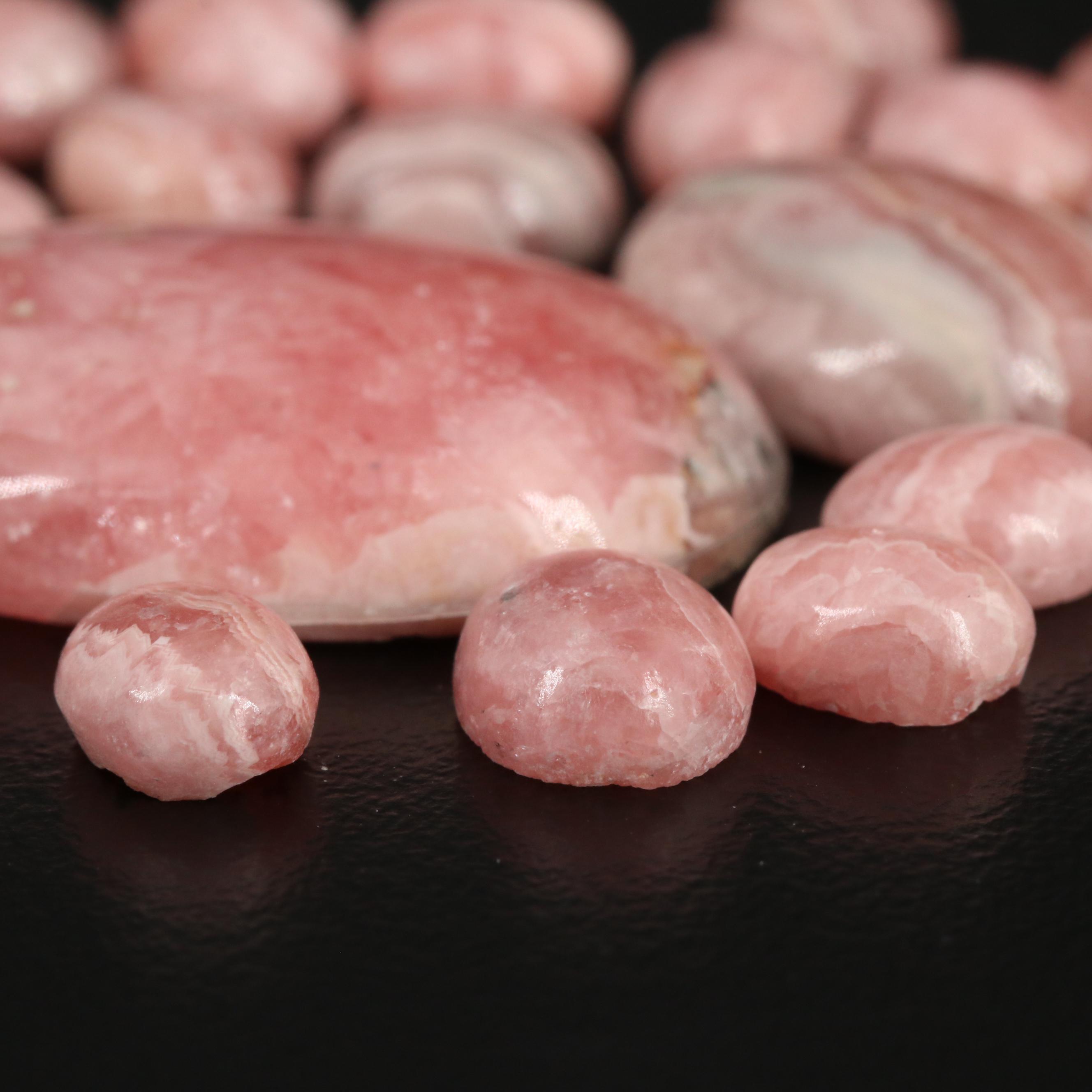 Loose 118.70 CTW Oval Rhodochrosite Cabochons