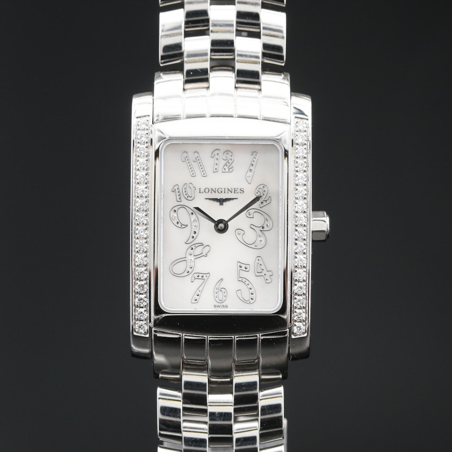 Longines "Dolce Vita" Diamond and Stainless Steel Wristwatch