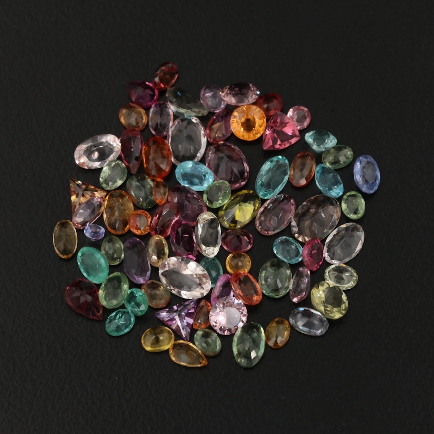 Loose 25.84 CTW Gemstones Including Apatite, Sapphire and Spessartine
