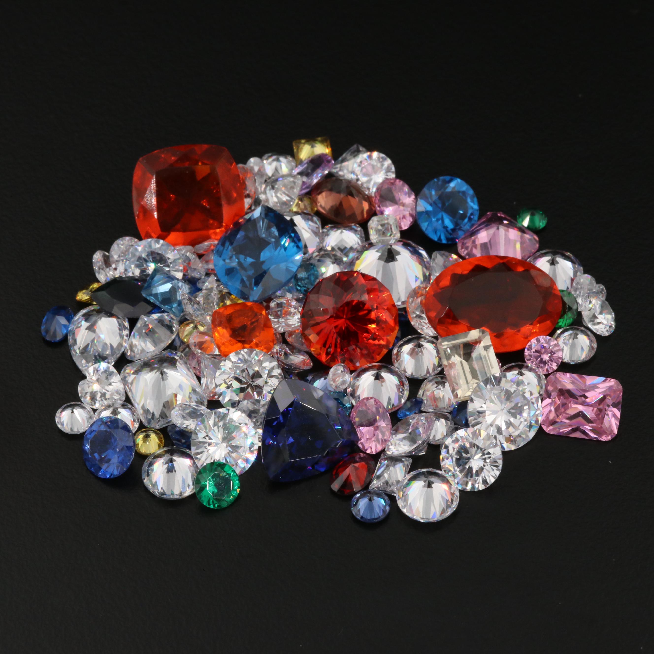 Loose Laboratory Grown Spinel and Cubic Zirconia Assortment