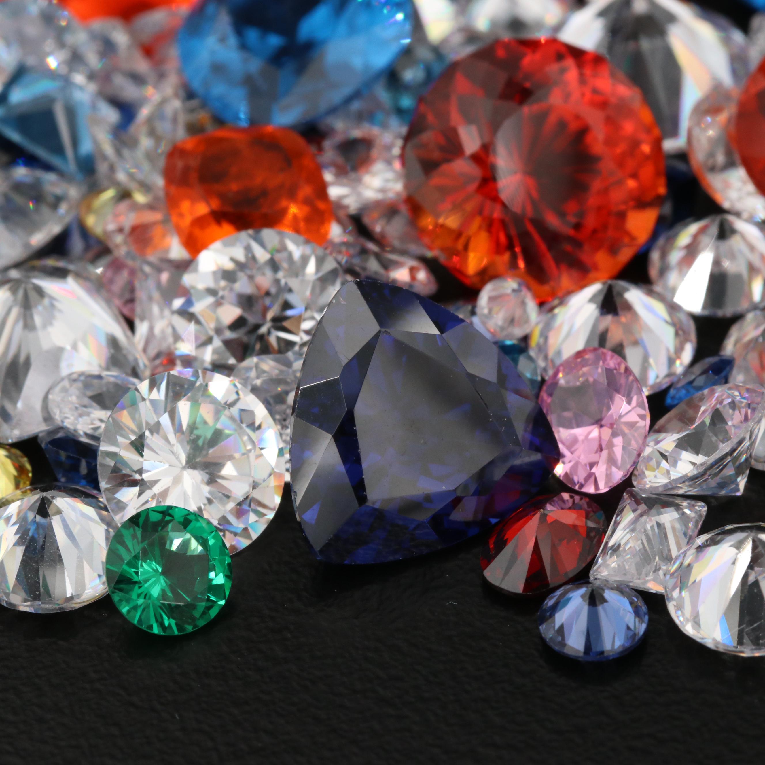 Loose Laboratory Grown Spinel and Cubic Zirconia Assortment