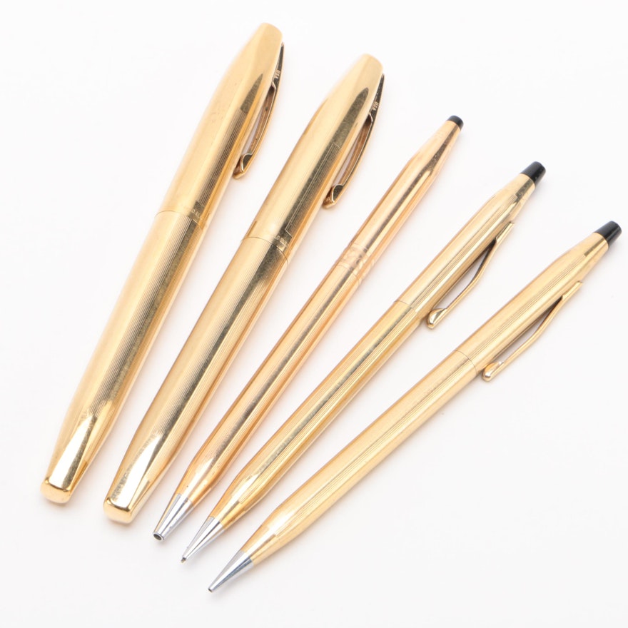 Sheaffer and Cross Gold Plated and Filled Pens and Pencils