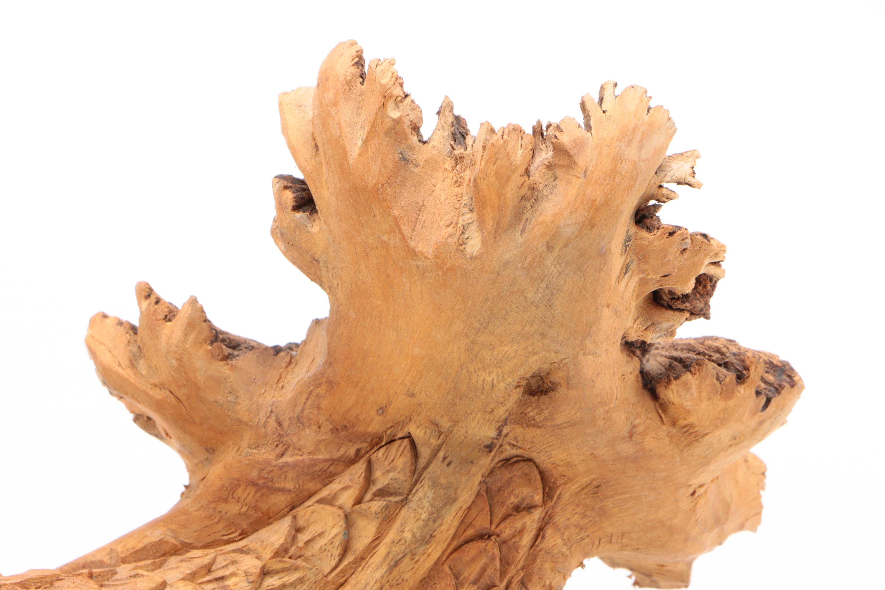 East Asian Freeform Elm Dragon Carving