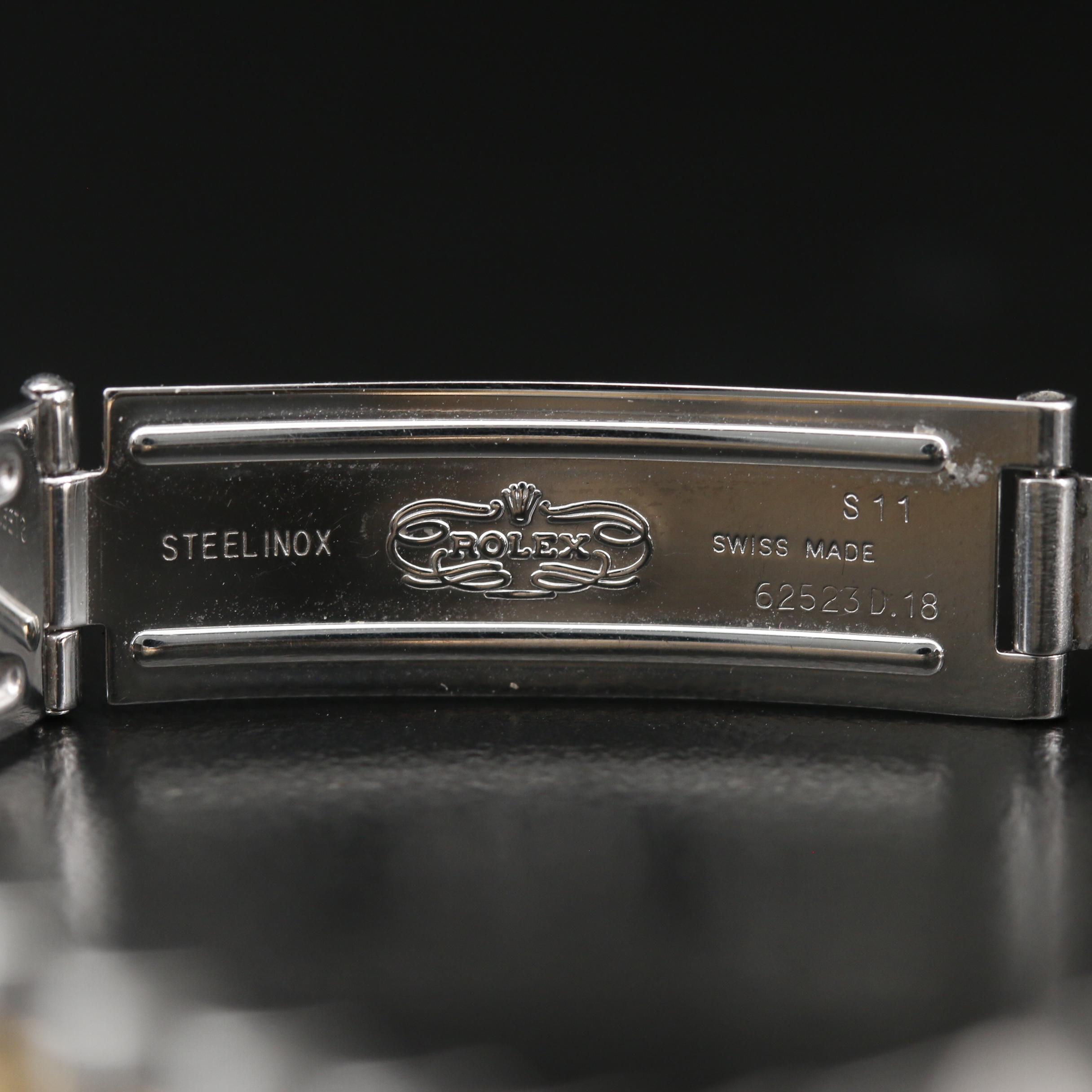 1993 Rolex Datejust Stainless Steel and 18K Diamond Bezel and Dial Watch