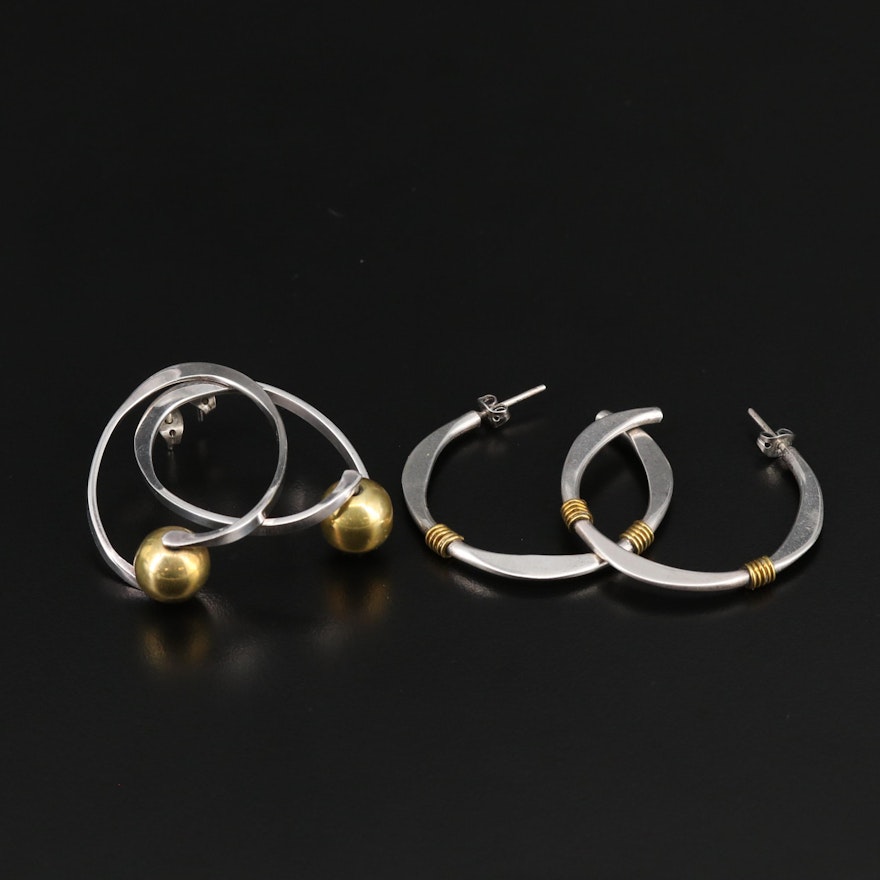 Mexican Sterling Silver Hoop Earrings