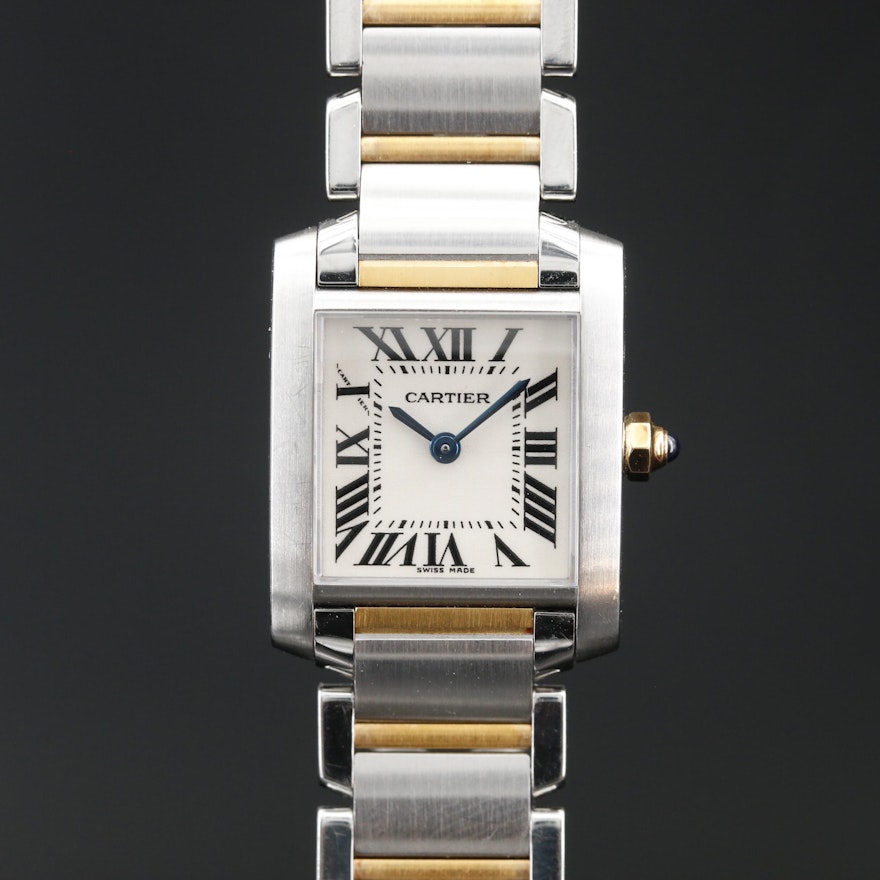 Cartier Tank Française 18K and Stainless Steel Quartz Wristwatch