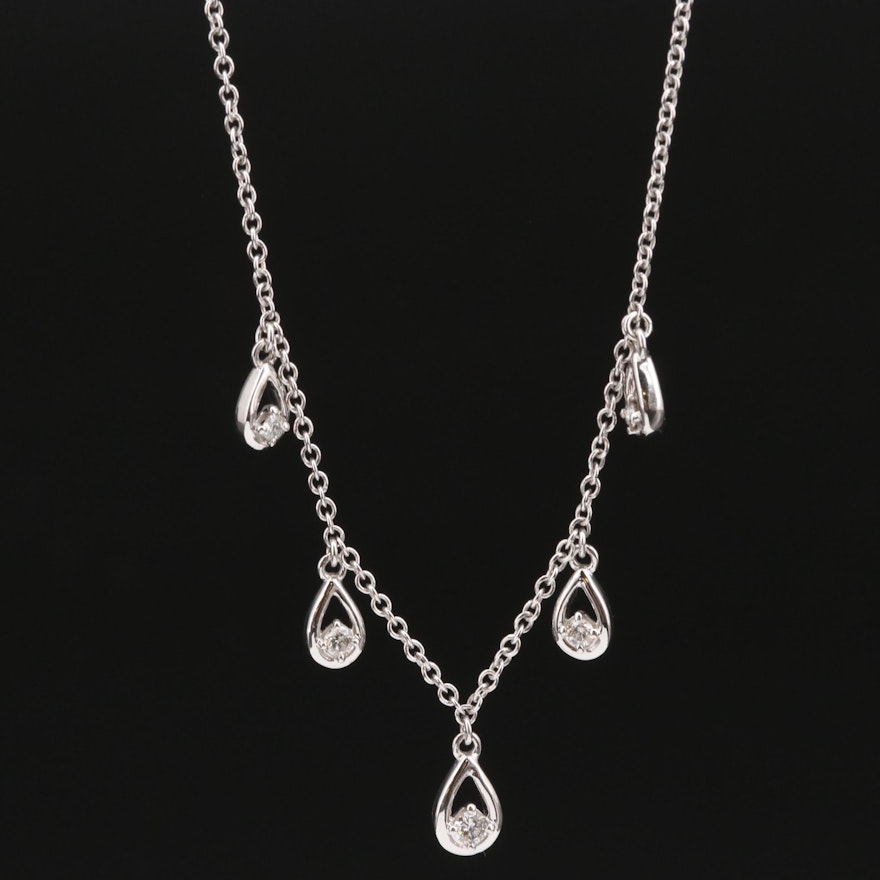 10K Diamond Station Necklace